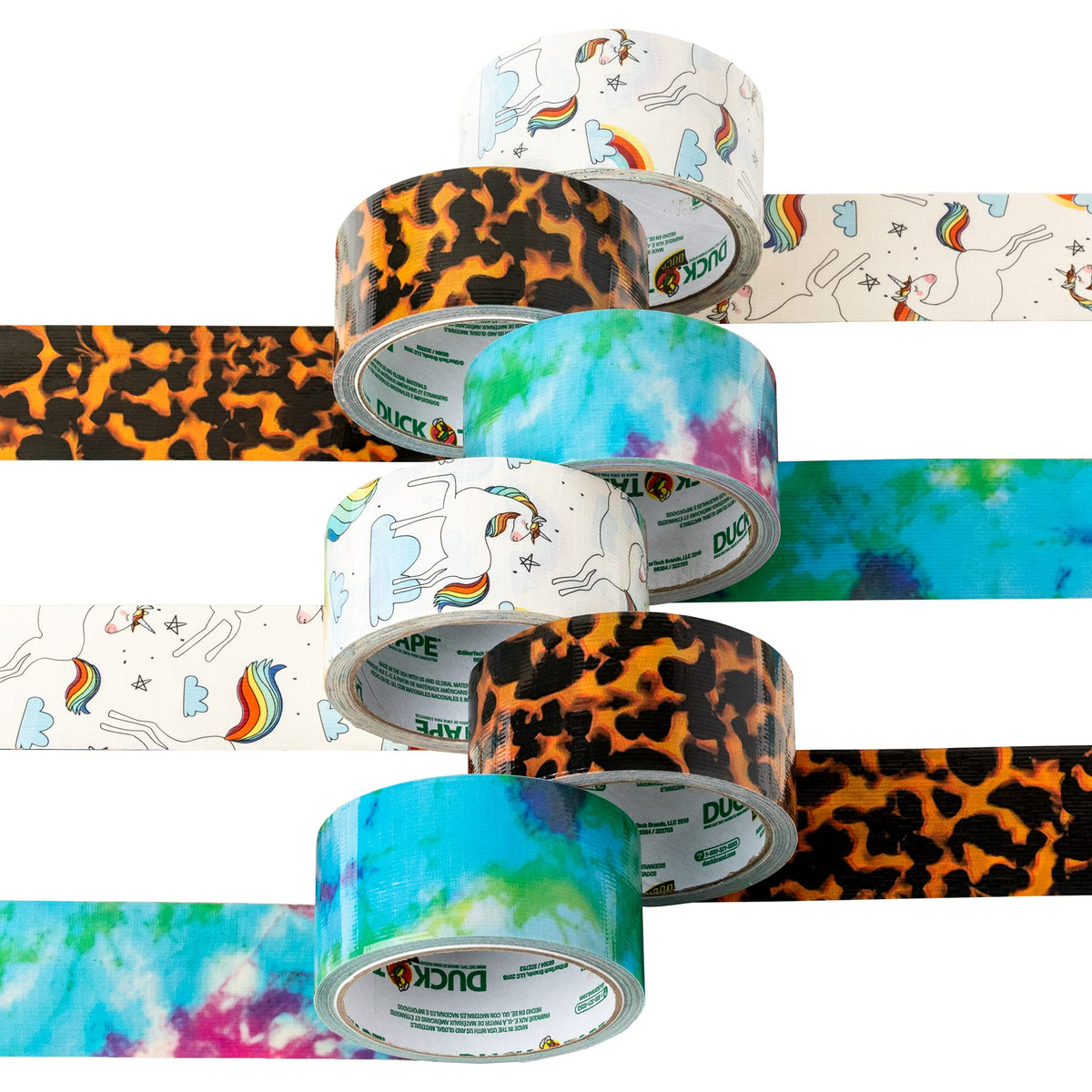 Duck Tape Pattern Colours Tie Dye. Arts & Crafts, DIY, Crafts, Gift Wrapping, Decorative, Scrapbook, Scrapbooking, Bullet Journal, Planner, Party, Festivals, Decoration - 48mm x 9.1m Single Roll