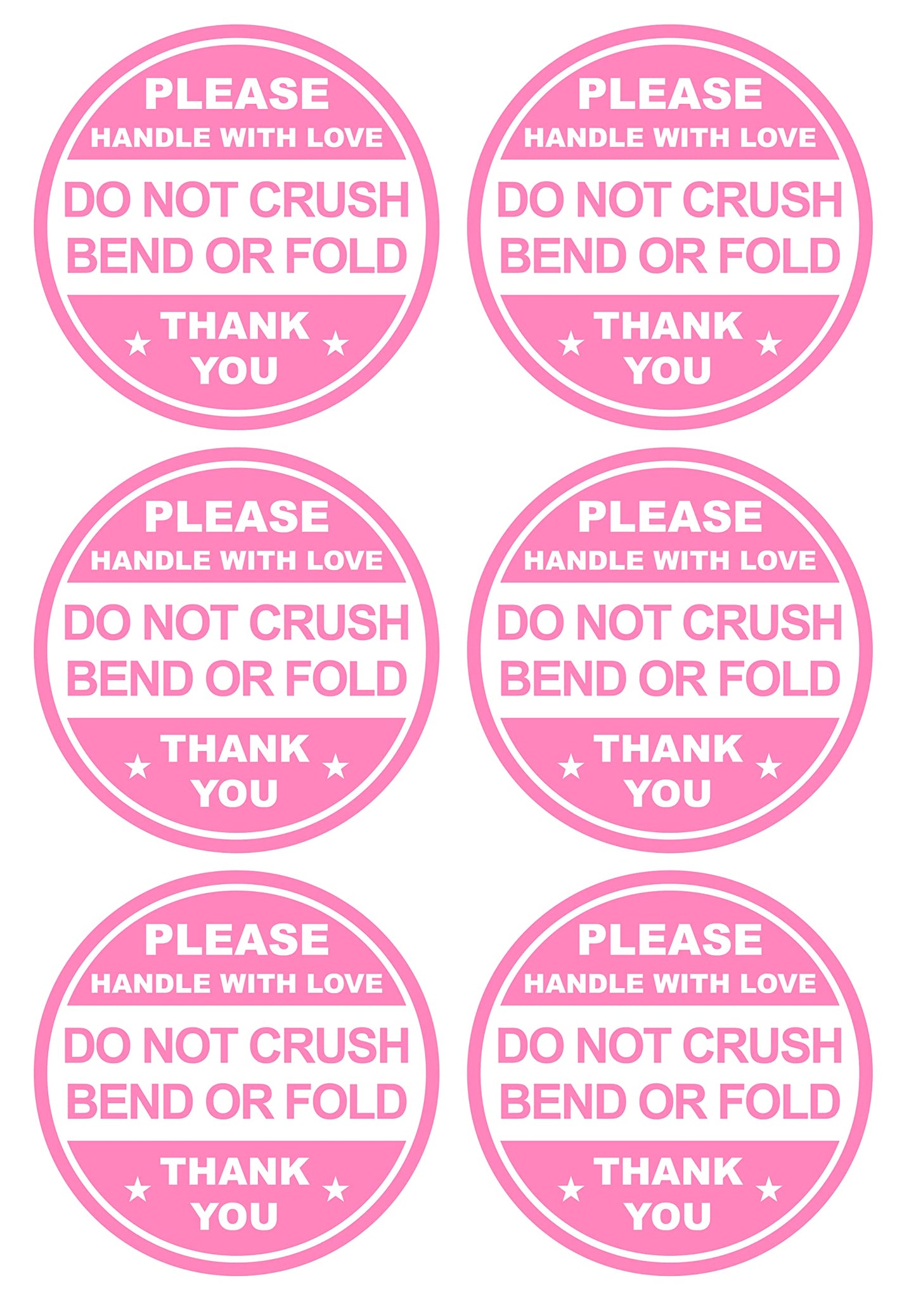 2 inch 150pcs Cute Pink Round Do not Crush Bend or Fold Envelopes Sticker,Shipping Labels