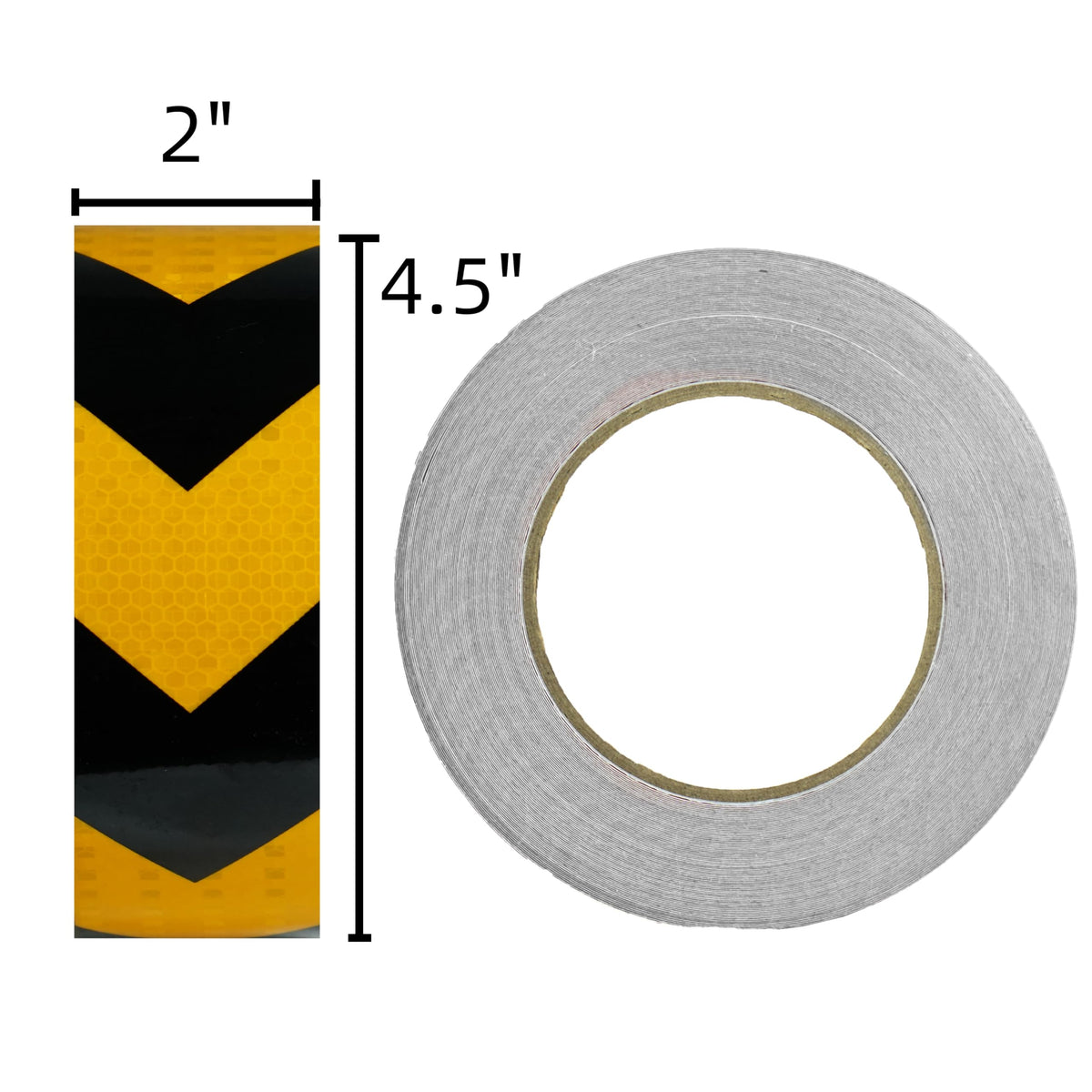 SWRT 2 Inch X 30 FT Reflective Tape Outdoor Waterproof Black & Yellow Reflective Tape Heavy Duty Strong Adhesive Hazard Caution Safety Warning Tape Reflector Conspicuity Tape for Trailer