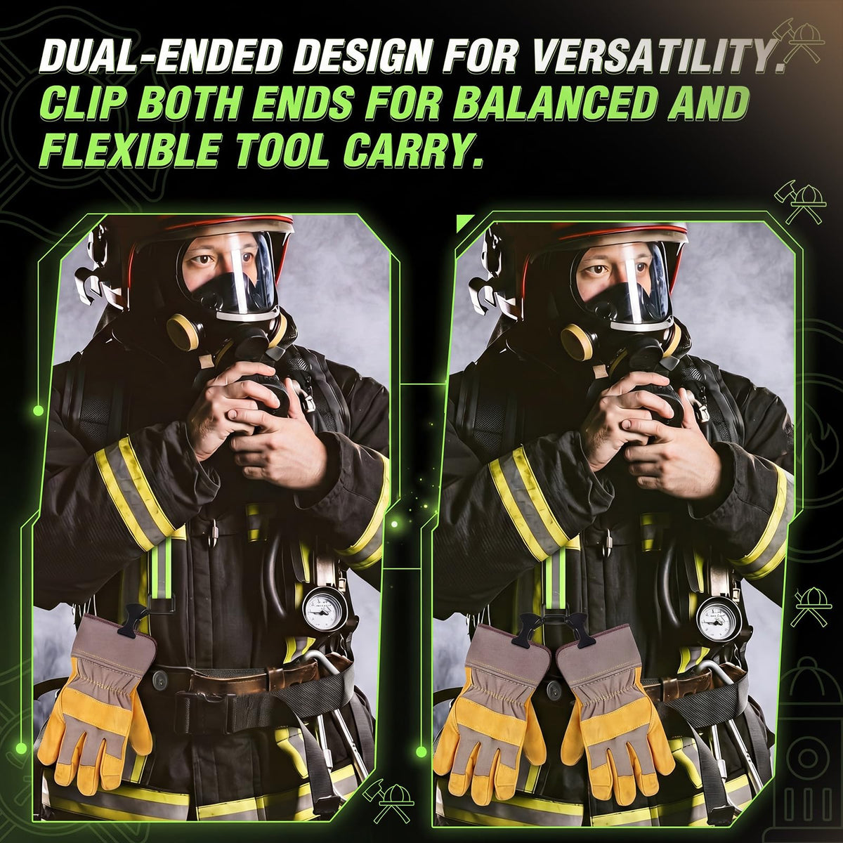 SATINIOR Firefighter Glove Clip Firefighting Glove Safety Clip Turnout with Reflective Trim and Swivel Snap Hook 6