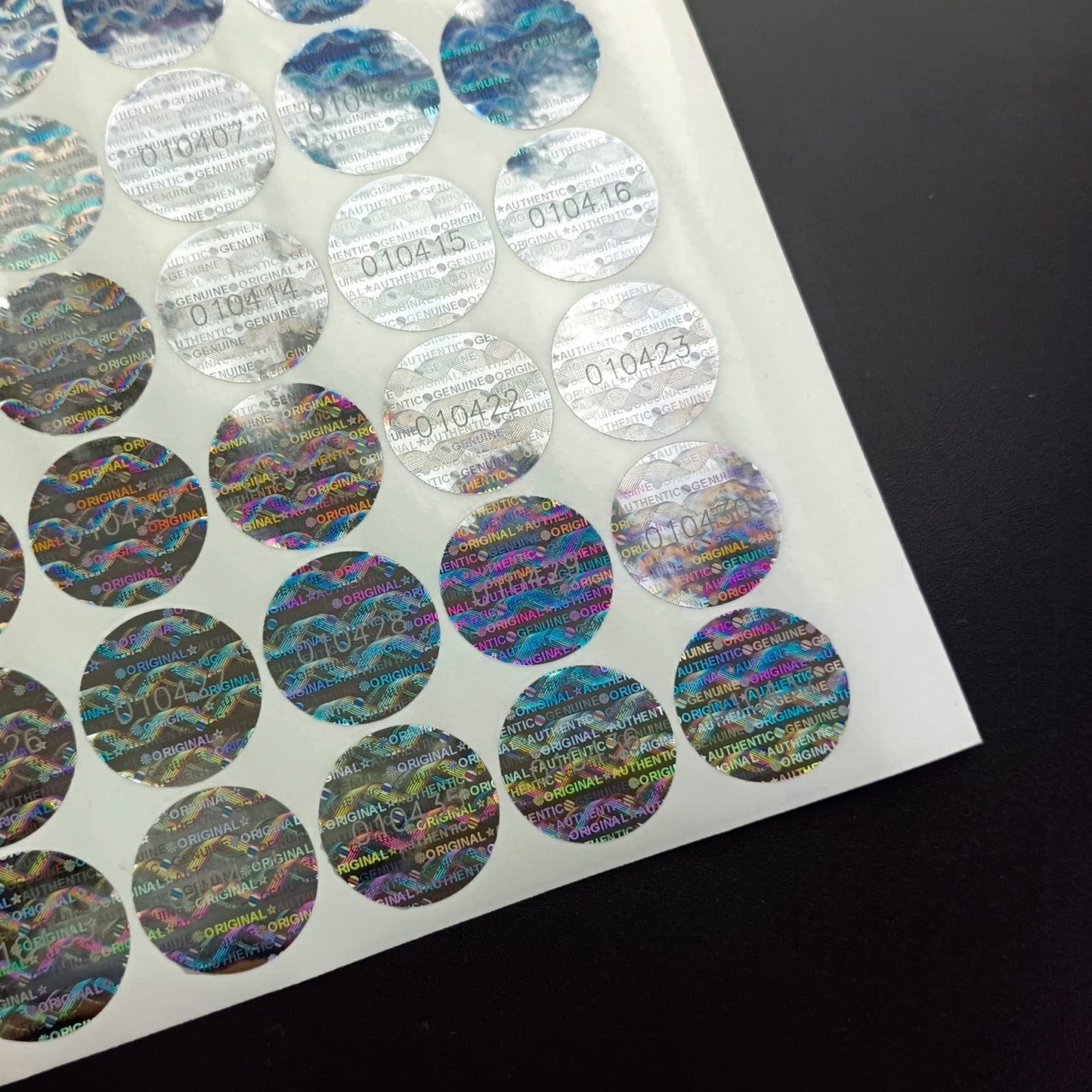 Round Tamper Evident Stickers High Security Warranty Void Seal Genuine Authentic Hologram Labels/Stickers with Unique Sequential Serial Numbering Circle Tamper Proof Stickers(320pcs,GQYH)