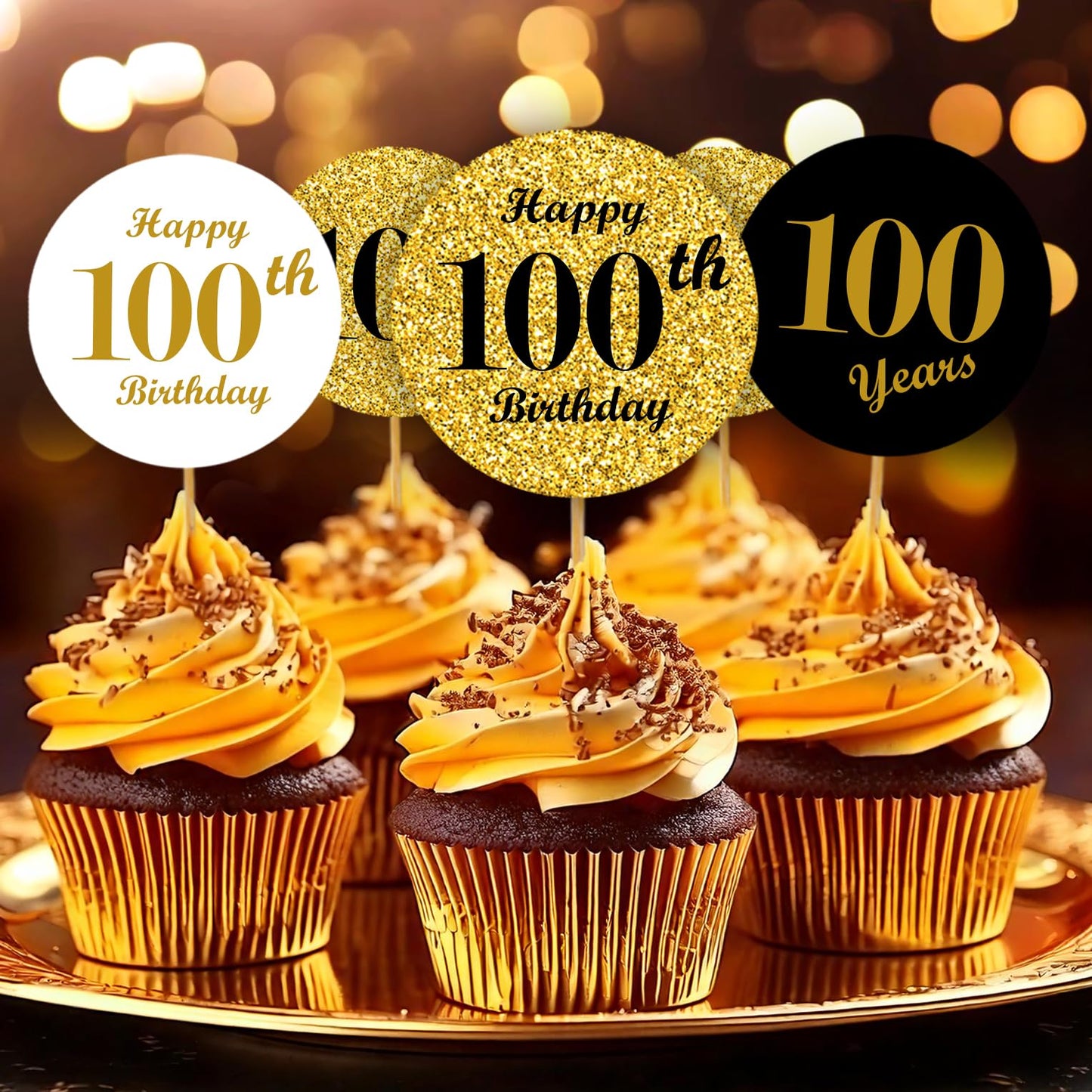 100th Birthday Kisses Stickers, (Set of 324) Chocolate Drops Labels Stickers for 100 Birthday, Party Favors Decor for Kisses. Made in USA, 9 Designs (36 Stickers of Each)