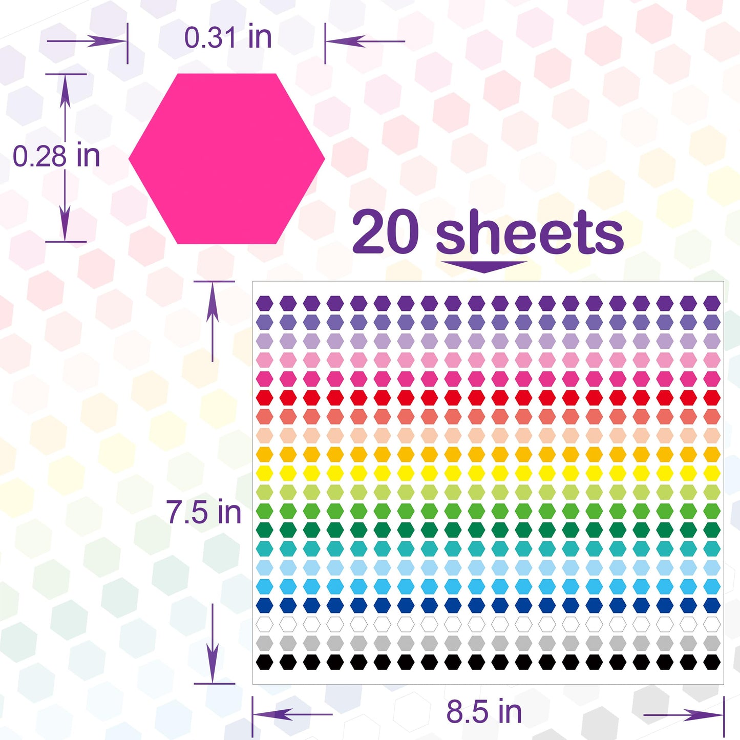 8000 PCS Small Dot Stickers 1/3" Shaped Stickets 20 Colors Color Coding Labels Circle Label Stickers for Office,Classroom 1/3" 8000pcs