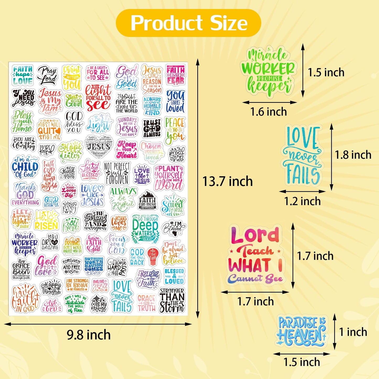 Bible Verse Stickers Inspirational Clear Bible Stickers for Crafts Christian Religious Faith Labels for Water Bottle Scrapbooking Calendar Diary Planner Inspirational Prayer Board Stickers