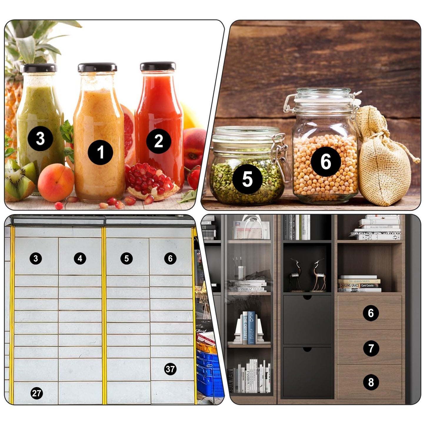 Ouligay 10 Sheets Small Number Stickers 1-100,Self Adhesive Consecutive Number Labels,Numbered Stickers,Waterproof for Office Kitchen Water Cup Marking, Classification(Black 1 Inch)