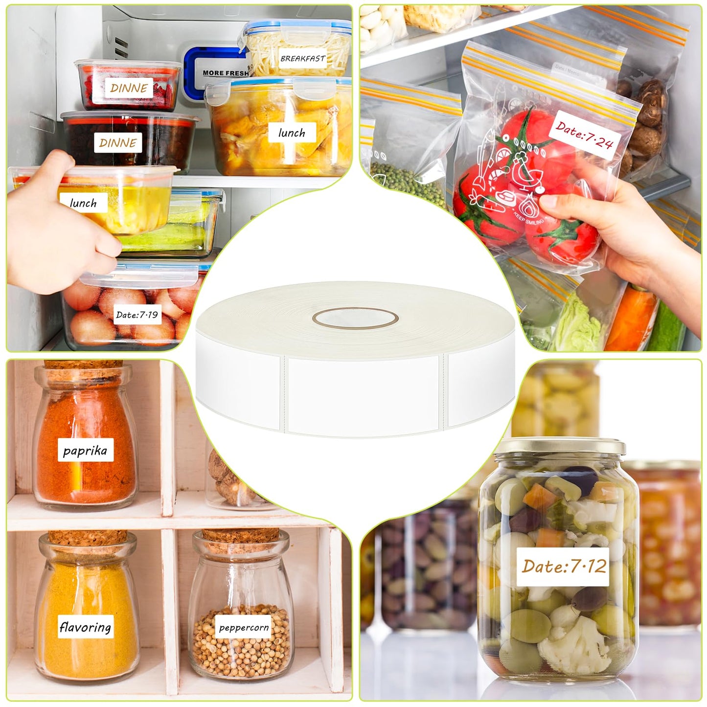 1200 Blank Removable Freezer Labels Water Oil Resistant with Perforation Line for Easy Distribution and Use,Apply Food containers Jars,and Kitchen Pantry Organization (1 "x 2") 1200 Pcs - 1 "x 2"