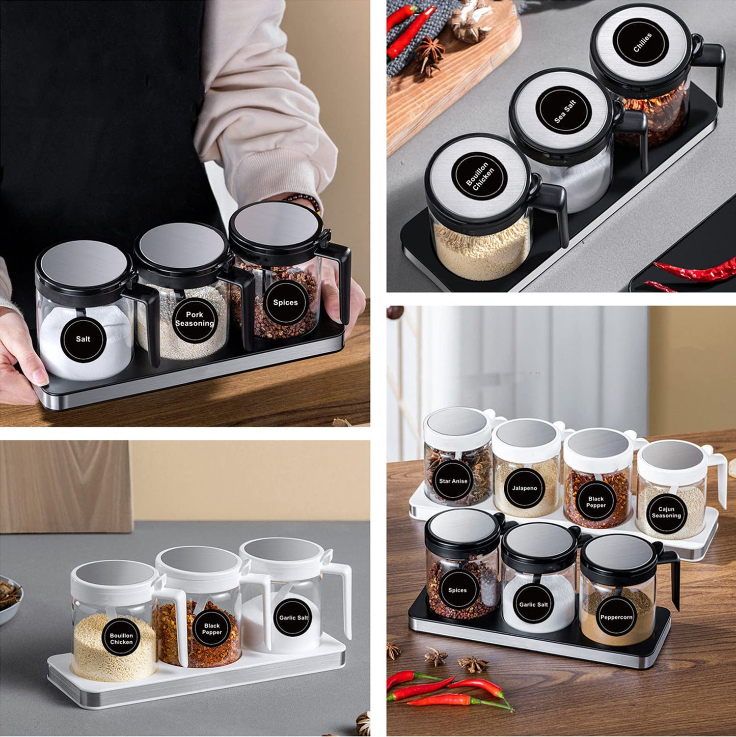 180 Spice Jar Labels - Chalkboard Stickers, Preprinted and Blank - Round and Erasable for Spice Containers 1.5 in