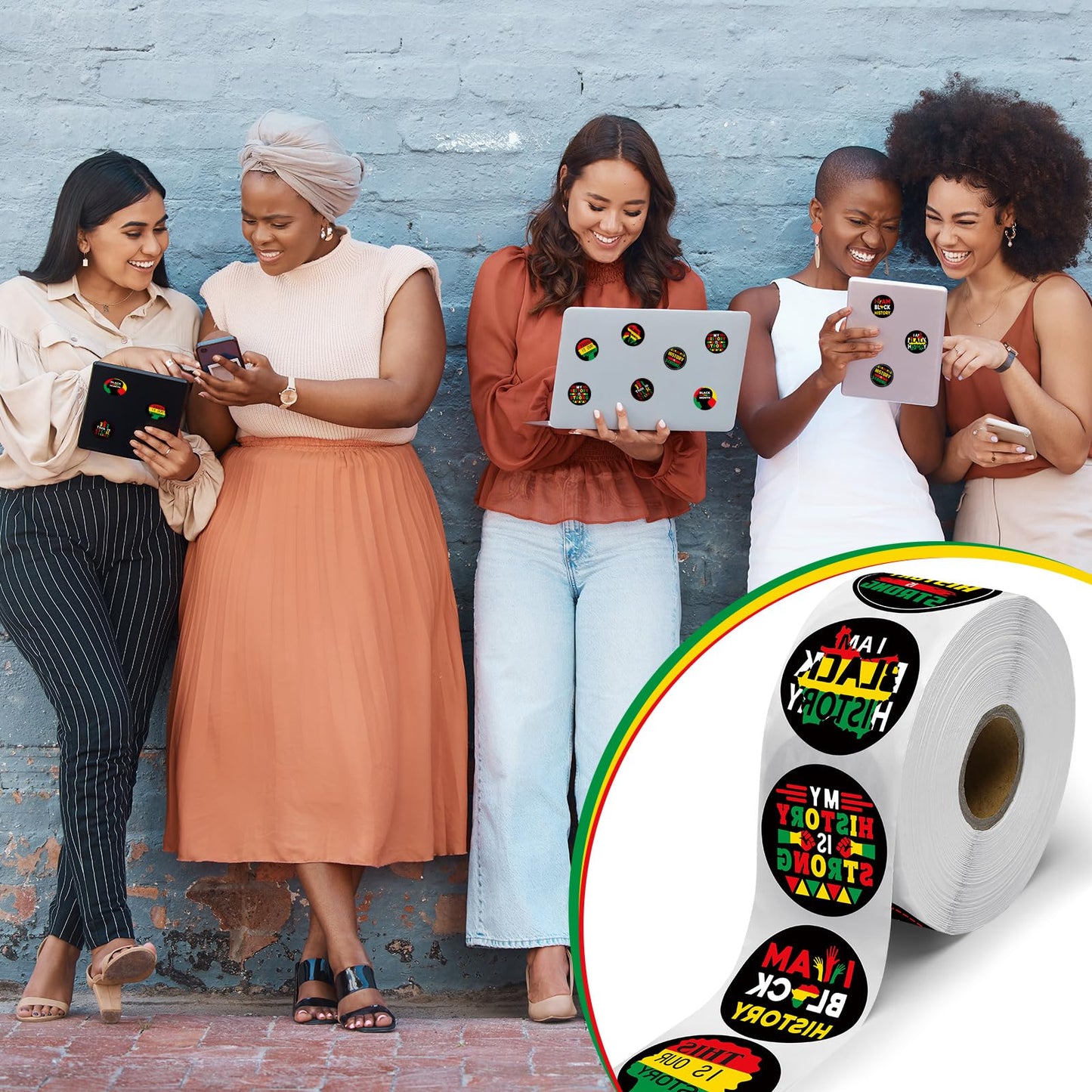 Harloon 1000 Pcs Black History Month Stickers Bulk, Roll Stickers Black Freedom Day Patriotic Party Supplies for Celebrate History Labels Decorations Month Gifts Party Supplies Water Bottle Rewards