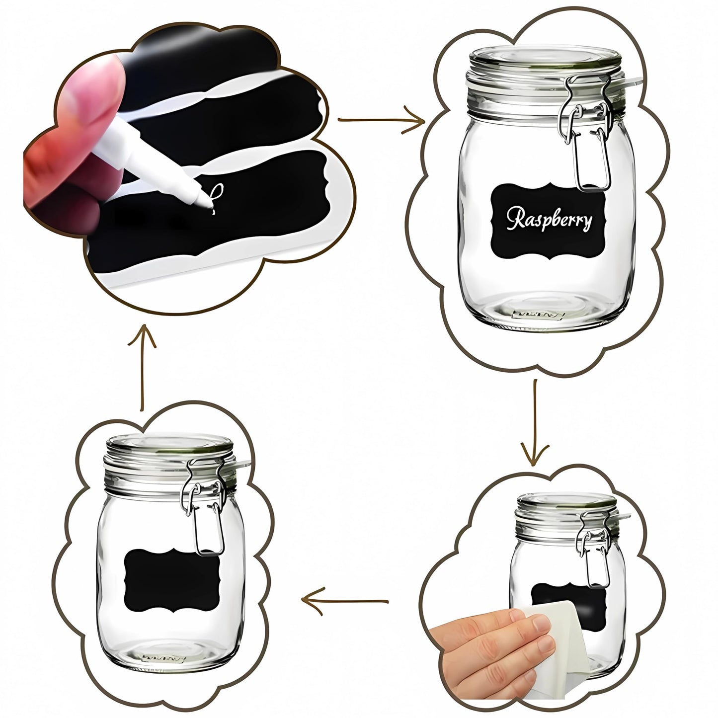 244 Erasable Chalkboard Labels Bulk Includes 2 Chalk Marker,Reusable, Removable,Parties Decoration, Craft Rooms, Weddings, Storage, Marker for Mason Jars, Organize Your Home & Kitchen