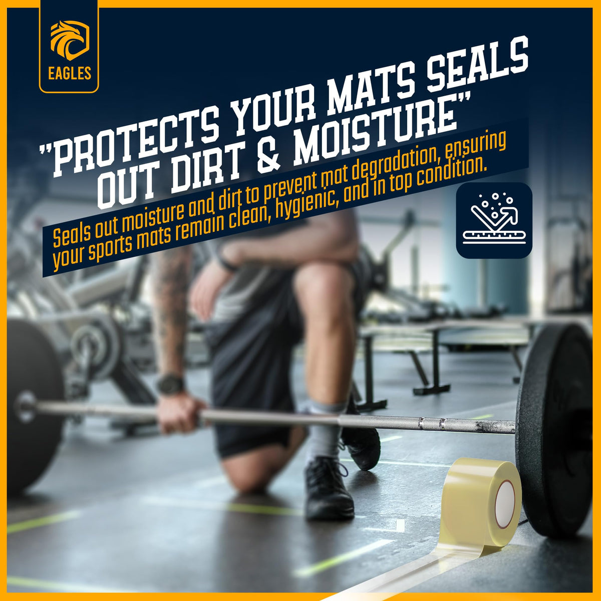 Clear Mat Tape for Wrestling Grappling Gymnastics Jiu Jitsu MMA Floor | Exercise Roll Out Mats Foam Tiles | Home Mats & Gym Floor Tape (1, 4 Inch) 1