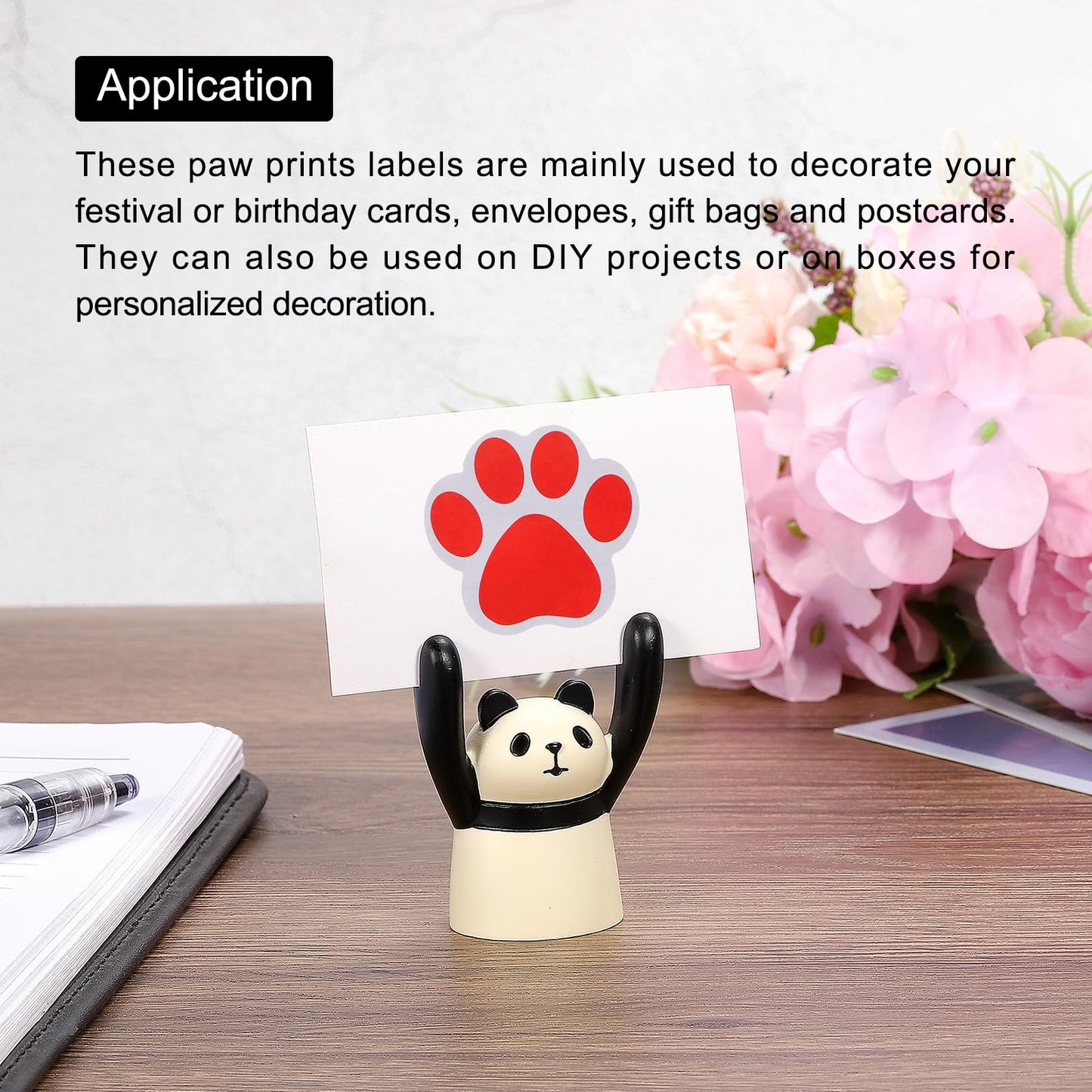 MECCANIXITY Adhesive Label Stickers Mixed Color 500Pcs Paw Prints Stickers 1.5inch Dog Paw Bear Paw Stickers for Children Teacher Fit Crafts Party