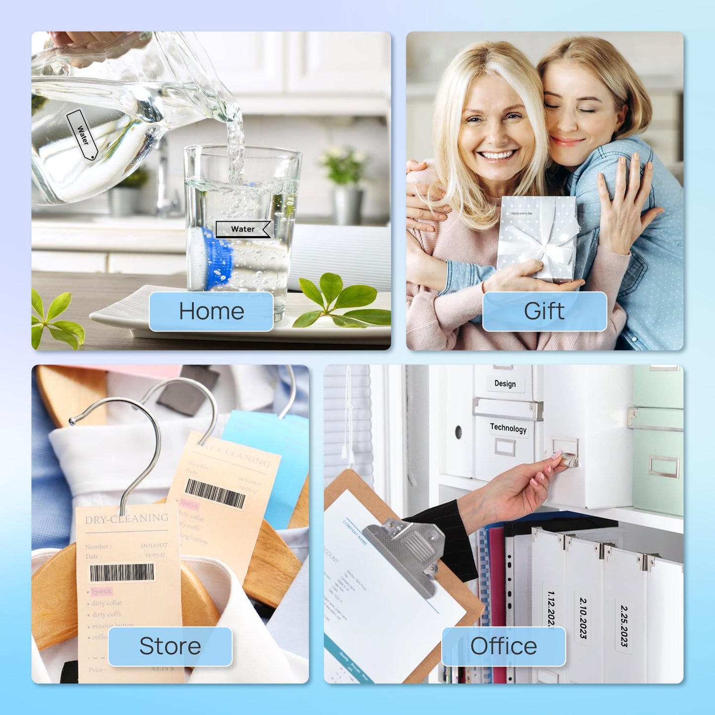 POLONO Genuine P31S Label Maker Tape, Adapted Label Print Paper, 15x40mm(0.59"x1.57"), Self-Adhesive Label Maker Tape Refill for Home/Office, Compatible with P31S Label Maker, 180 Labels, Transparent Clear