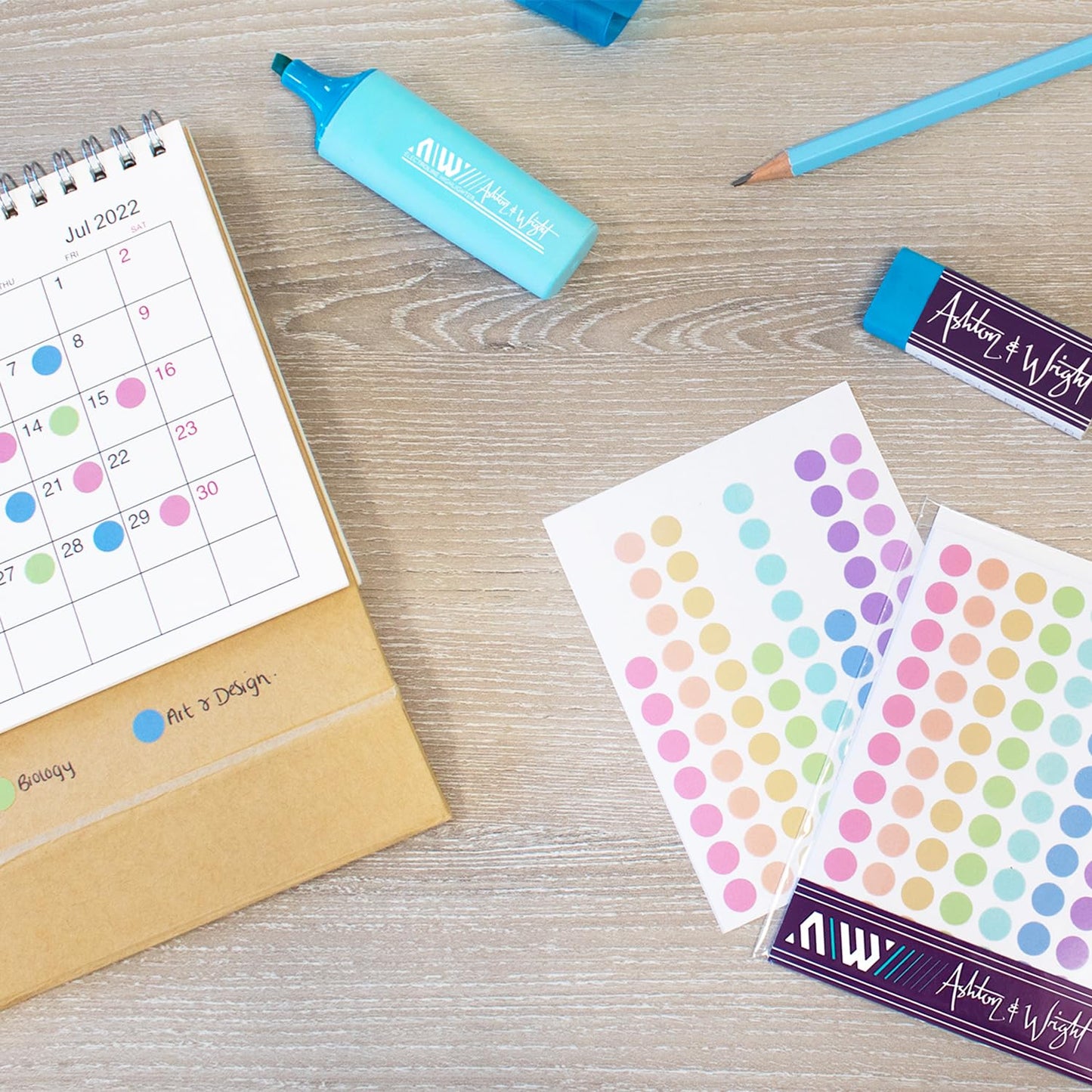 Ashton and Wright - Easy Peel Colour Coding Labels - 8mm Dot Stickers (Pastel, Pack of 1-880) Pack of 1 - 880 Pastel