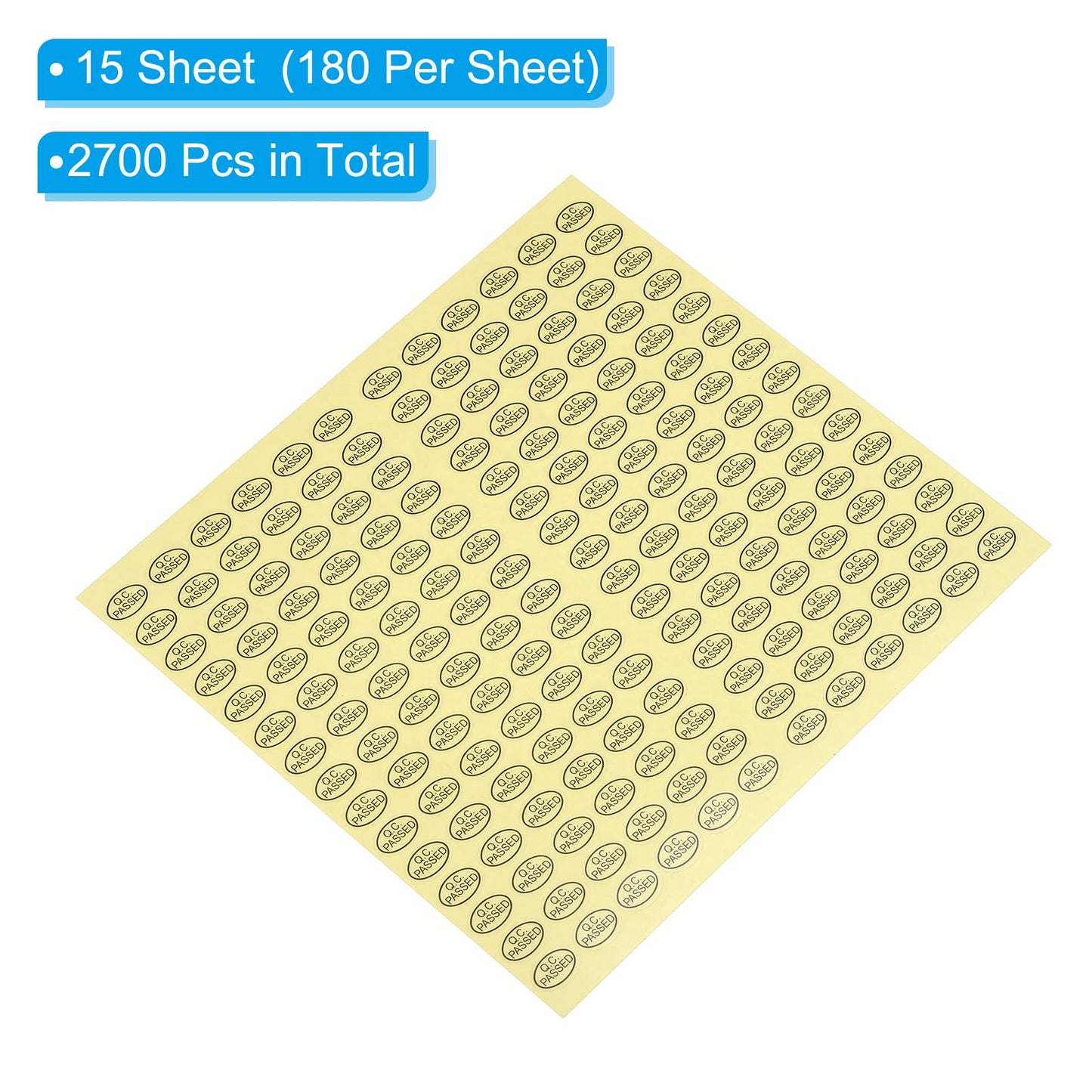 PATIKIL QC Passed Stickers 0.5x0.35, 15 Sheet Oval Adhesive Labels for Warehouse Inventory Quality Control Check Test, Transparent