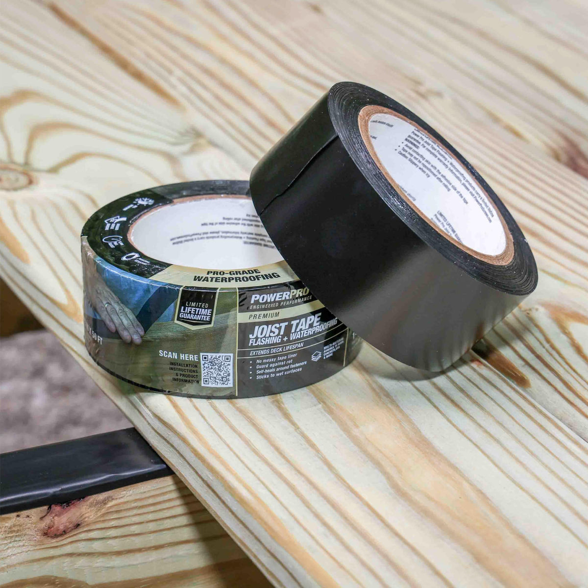 Power Pro Premium Exterior Deck Joist Flashing Tape for Decking, 2" x 50', All-Weather and Waterproof for Deck Protection, 1 Roll 2" x 50'