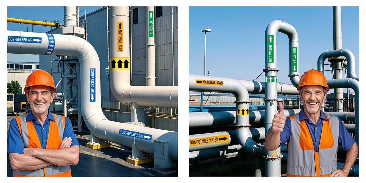 Pipe Flow Arrow Tape Pipeline Arrow Stickers 1.2 Inch x 66 Ft (3cm x 20M) Pipe Identification Marking Arrow Labels with Reflective Strips for Pipe Flow Markers, Green/White 1.2"/3cm
