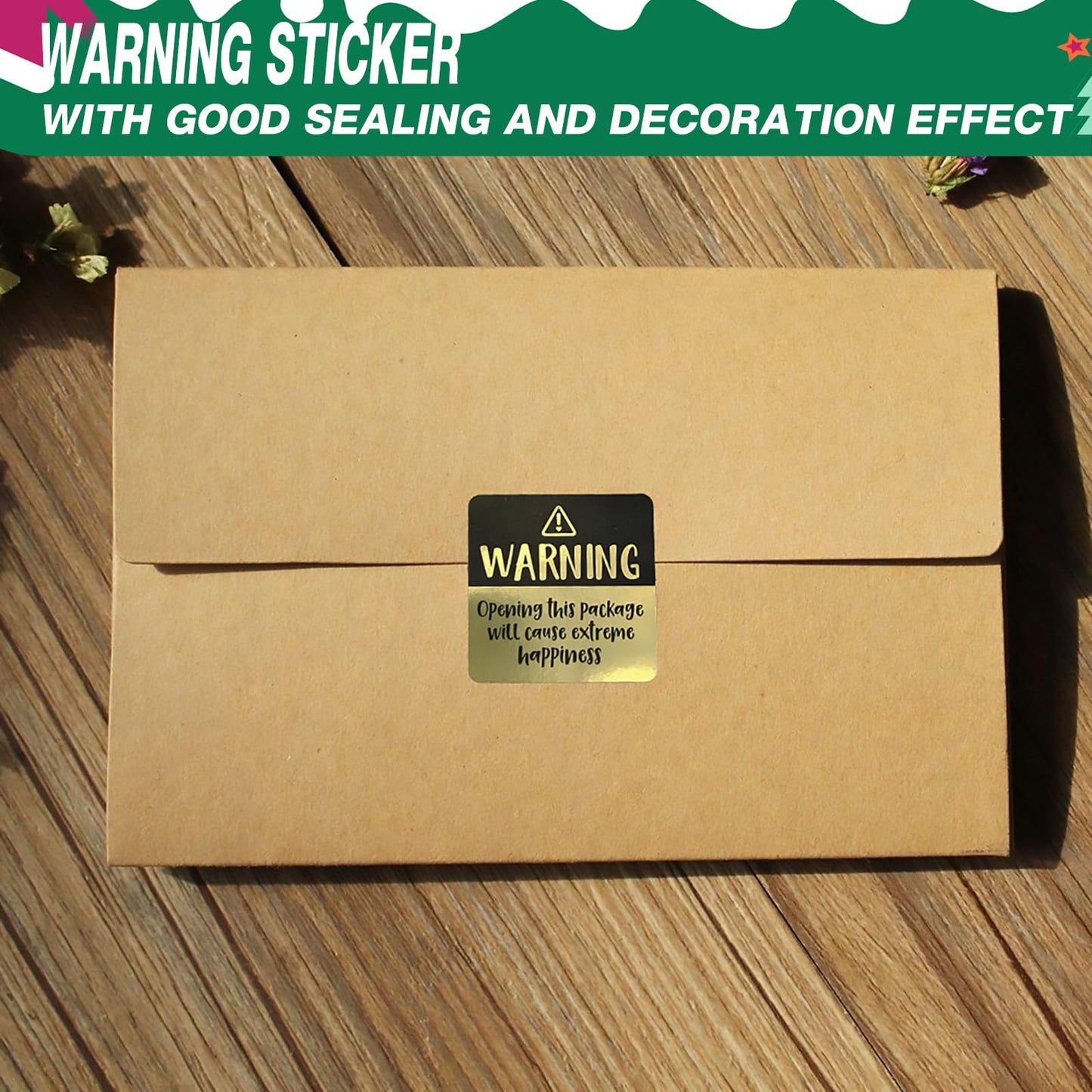 120 Extreme Happiness Labels, Warning Stickers, Small Business Packaging - 1.57 in x 1.57 in Yellow