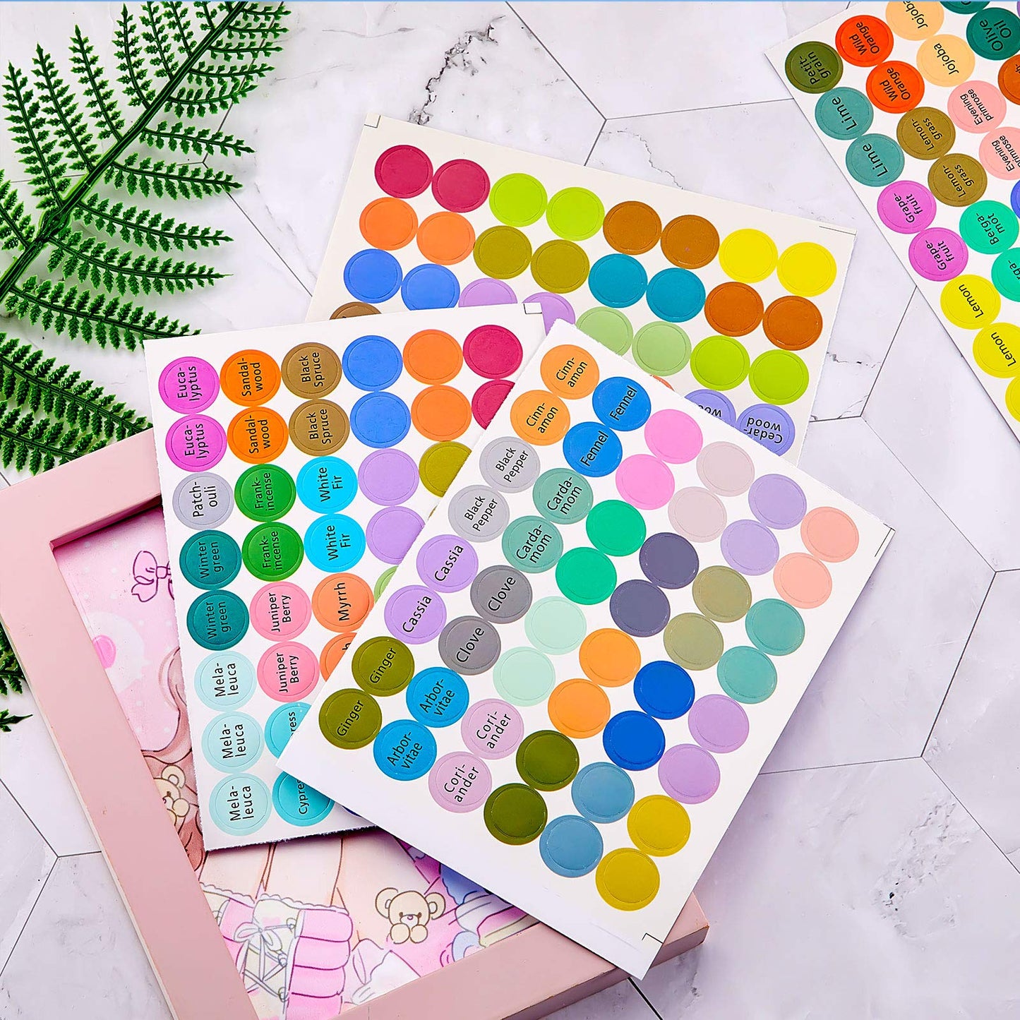10 Sheets 1920 Pcs Essential Oils Labels Bottle Cap Lid Stickers for Rollerballs Bottles and Organizing Proof Labels Waterproof Cap Stickers for Essential Oil Bottle