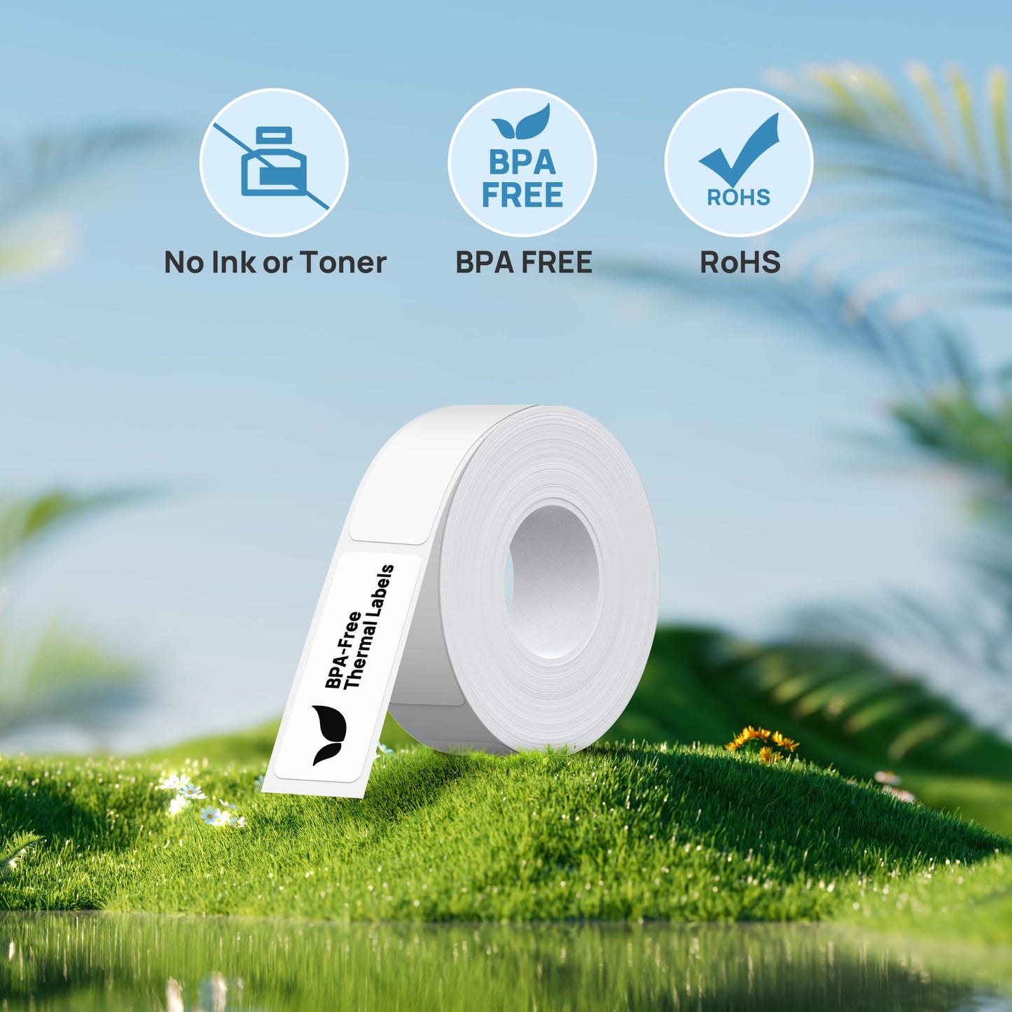 POLONO Genuine P31S Label Maker Tape, 14x40mm(0.55"x1.57"), Adapted Print Paper for Home/Office, Compatible With P31S Label Maker, 540 Labels/3 Roll, White