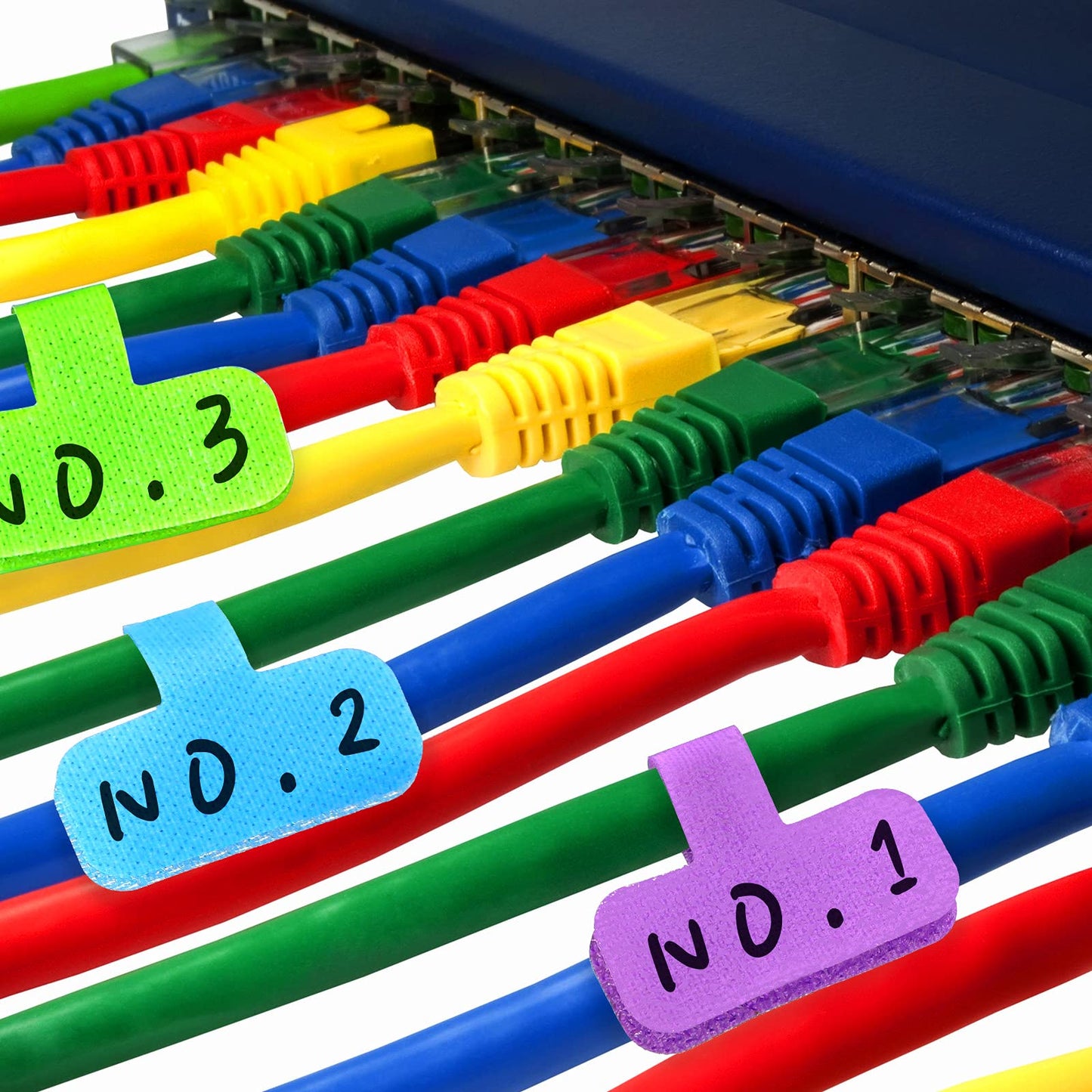 50 Pieces Cable Labels Multi Color Cord Wire Labels, Cable Tags and Wire Tags for Management and Classify for Electronics, Computers and More(Classic Style) Classic Style