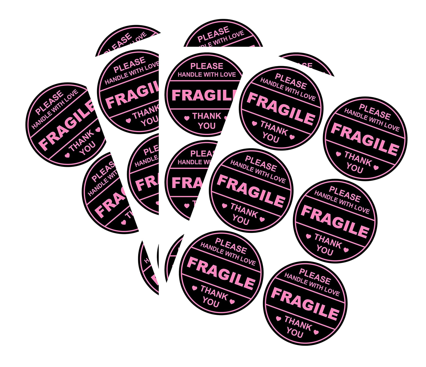 2 inch 300 PCS Black Fragile Handle with Love Labels Stickers Shipping Mailing Cartons Envelops Adhesive Labels-Poskornwel