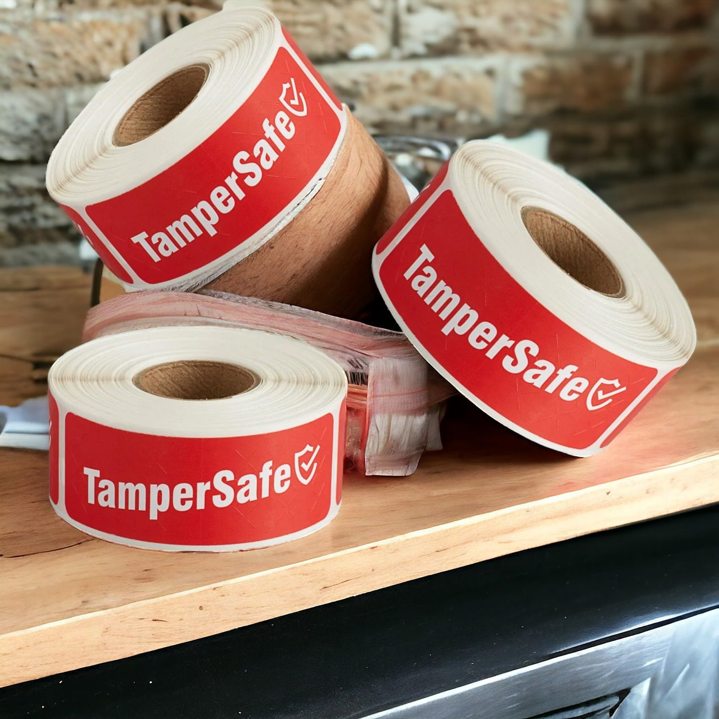TamperSafe Tape, Tamper Safe for Safe Delivery Label, TamperSafe Stickers, Tamper Safe Seal for Food Container 1 x 3 Inch, 250/Rol (Red) Red