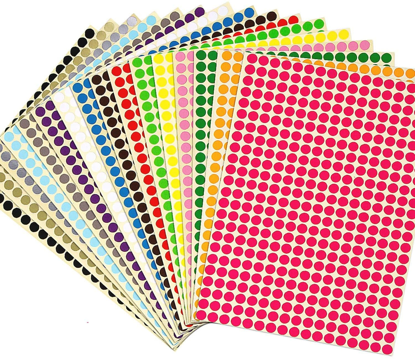 5940Pcs 1/4 inch Small Colored Dot Stickers Circle Label Sticker, 0.25" Round Colored Dot Stickers Labels, 15 Color Coding Labels and Stickers