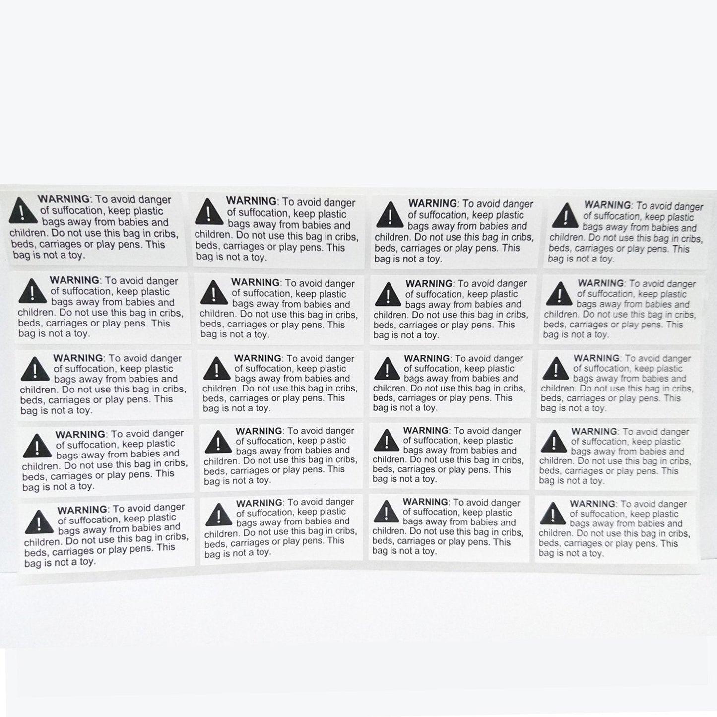 Rectangular Suffocation Warning Labels - Pack of 1000, 2.4 x 1