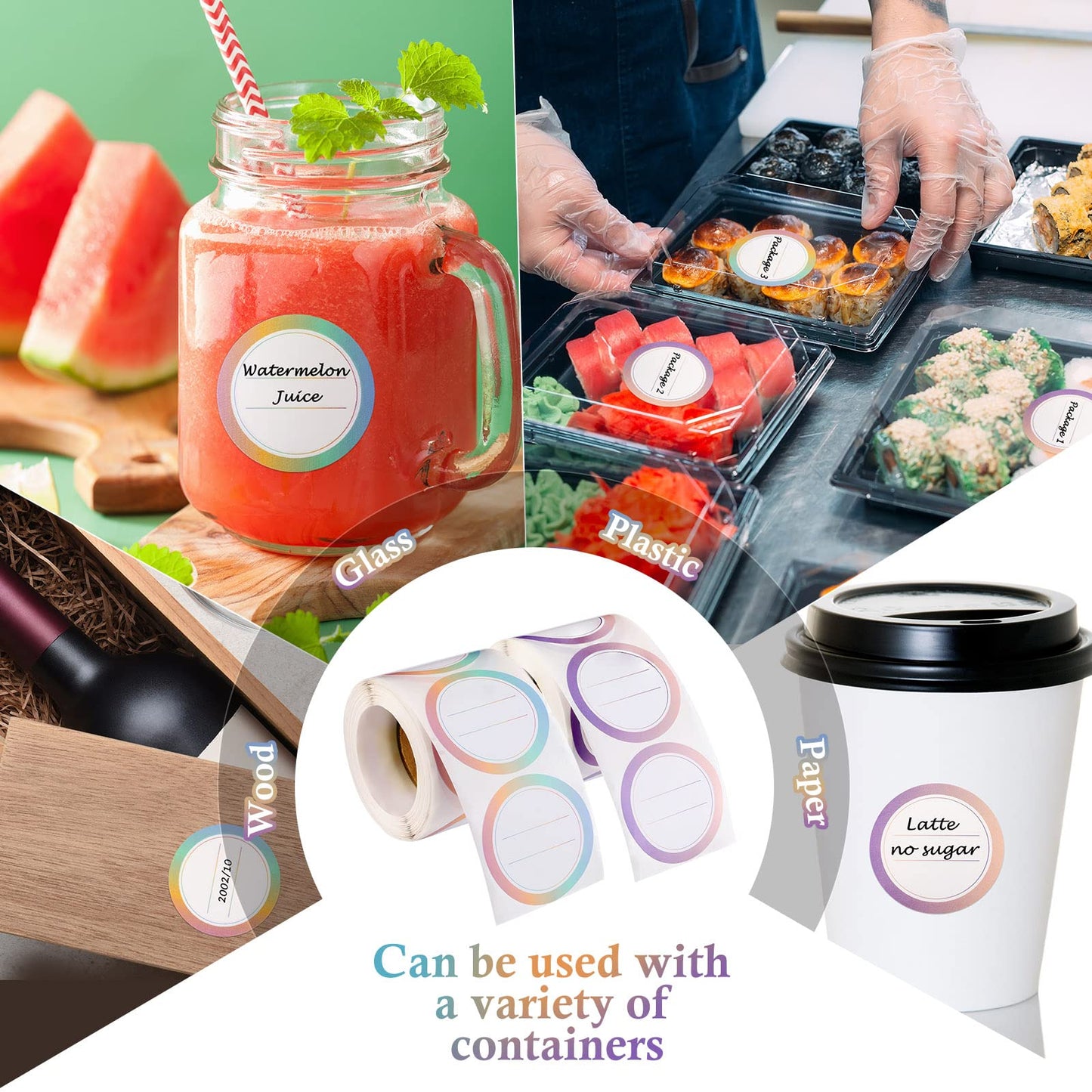 Marspark 600 Pieces 2 Rolls Canning Jar Labels - Round Mason Sticker for Ball Jars, Colorful Removable 2-Inch Labels for Jelly, Homemade Food Containers and Canning Lids