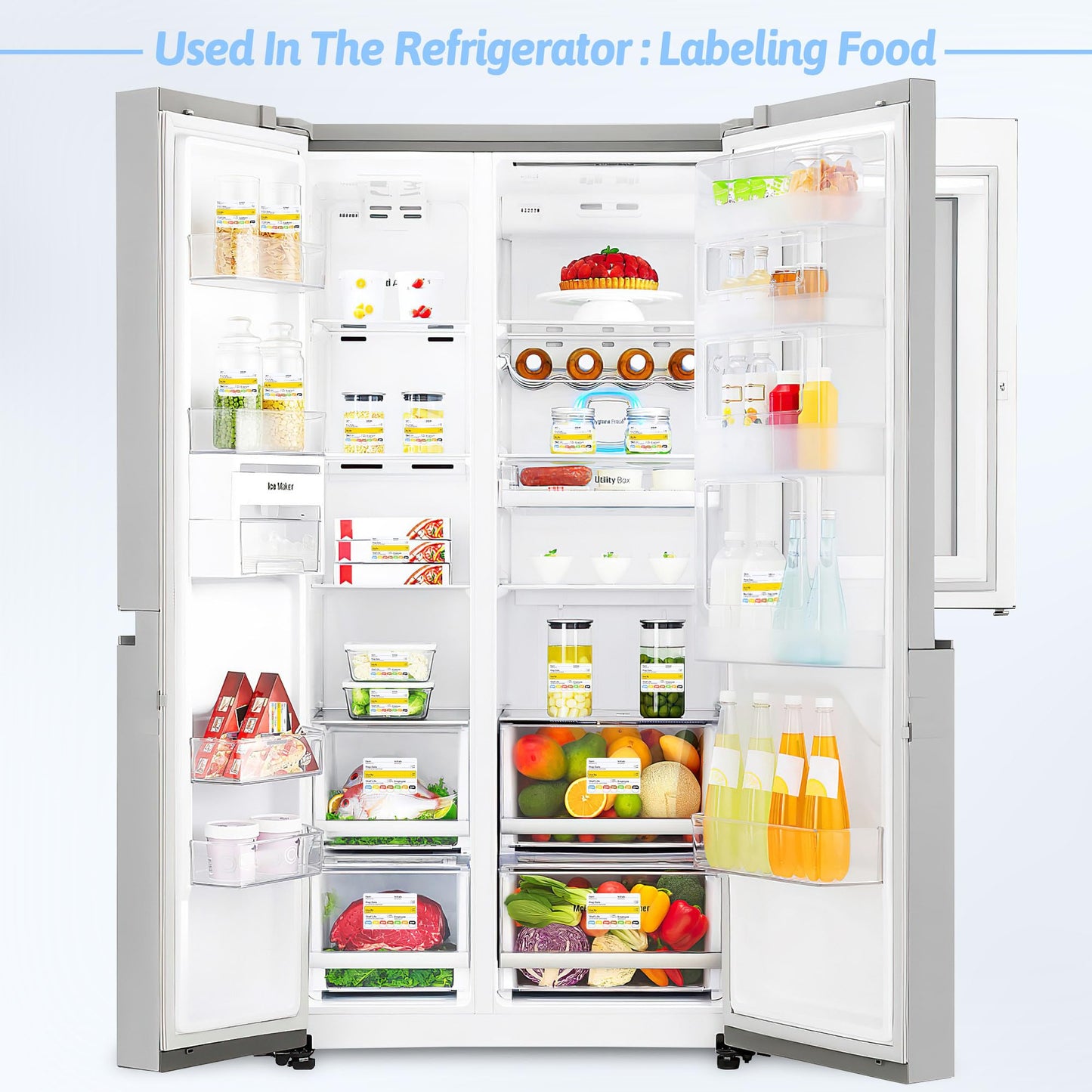 300 Pcs Restaurant Quality Shelf Life Food Rotation Labels Vinyl, 2” x 3” Self-Adhesive Removable Freezer Food Labels, Perfect for Reusable Containers, Easy to Remove, Food Safety Date Sticker 1 Pc