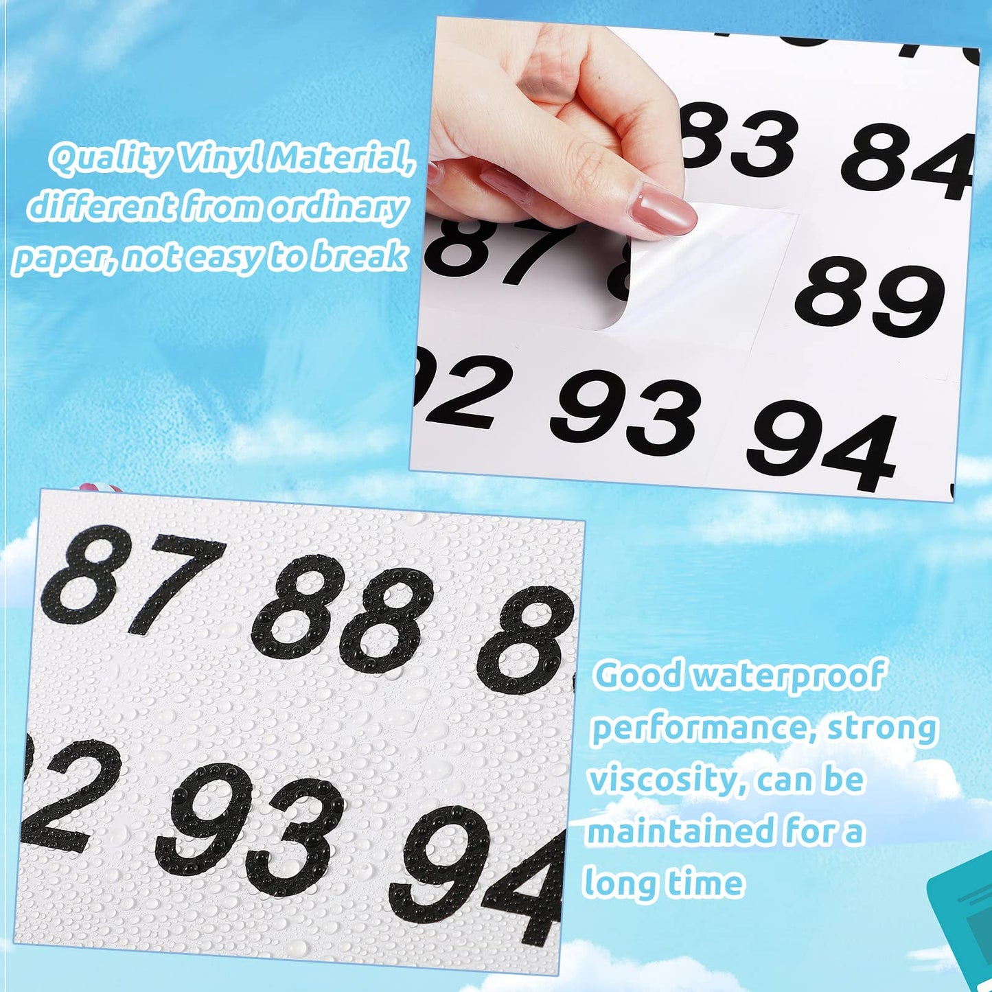 1 to 200 Vinyl Consecutive Number Stickers 2-inch Square Self Adhesive Labels Waterproof White Numbered Decals Inventory Number Labels for Storage Organizing Boxes Bins Toolbox Lockers Indoor Outdoor