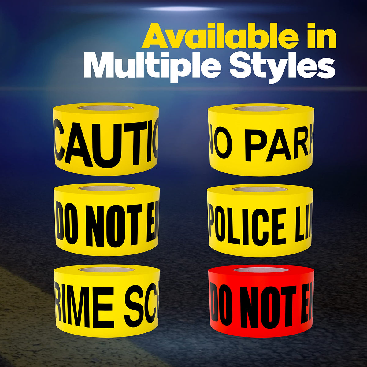 Caution No Parking Tape & 2 Pack of Caution Tape 3 inch x 1000 feet • Tear Resistant Design.
