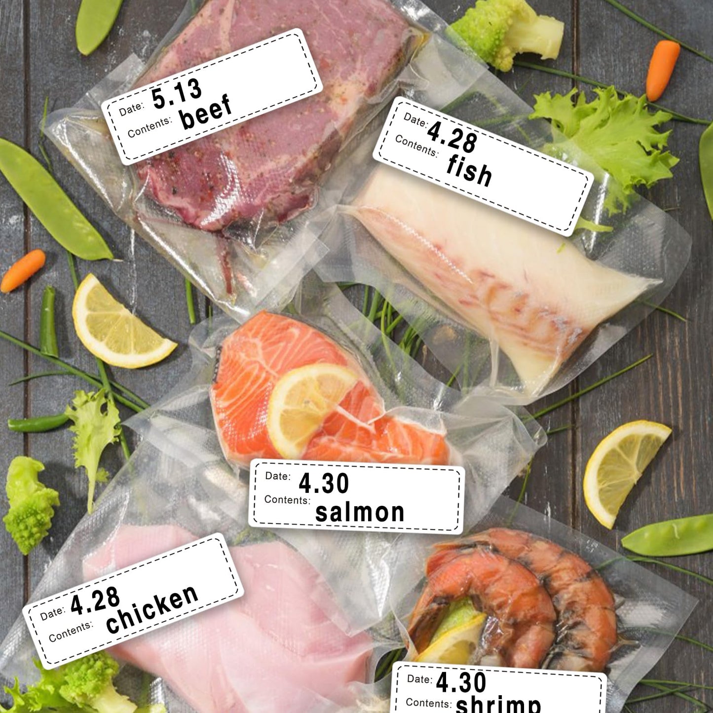 600pcs Removable Freezer Labels,1x3 Inch Food Storage Stickers Containers Date Stickers,Easy Clean and Write On Refrigerator Freezer Paper Label,No Residue,for Kitchen,Restaurants,Markets(Black)