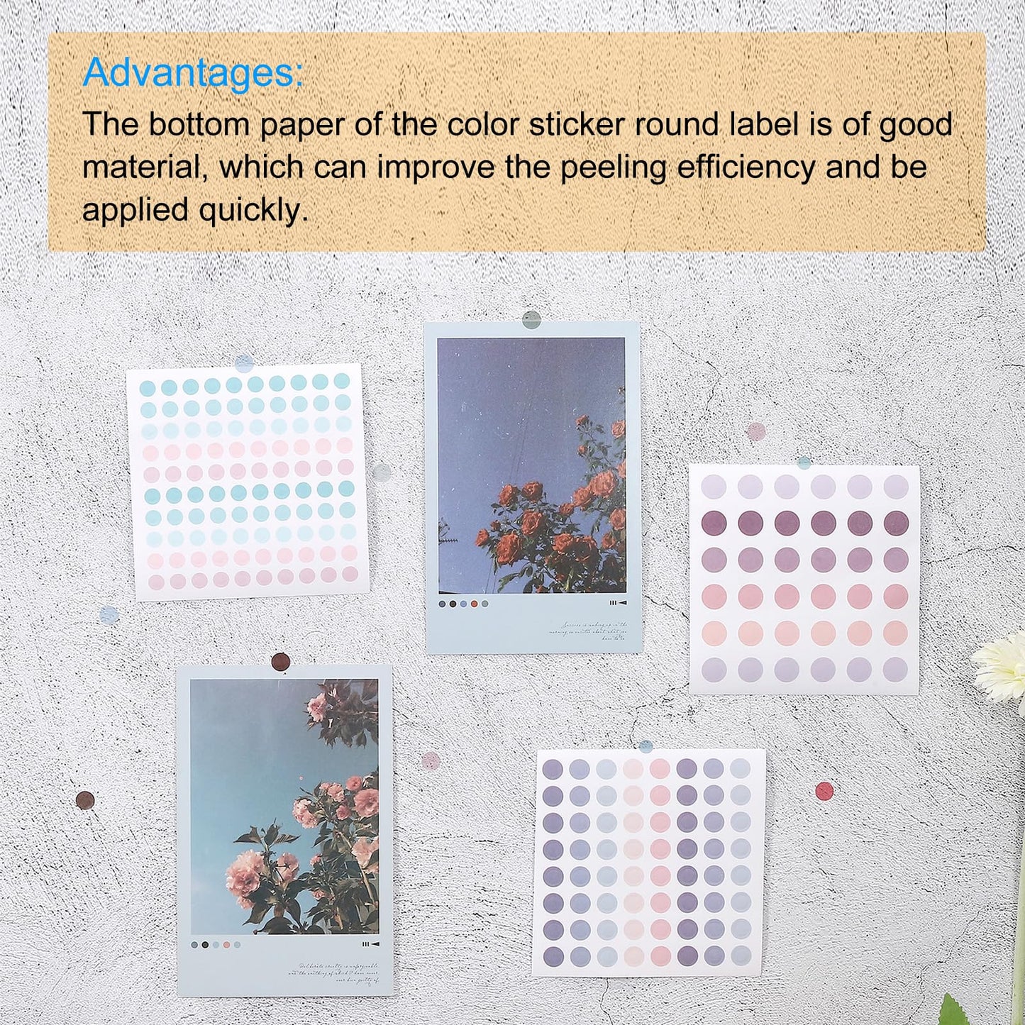 PATIKIL 10000 Dots 4mm Washi Dots Round Labels Colored Coding Sticker Sheet Self-Adhesive for Home Office 10 Colors 100 Each
