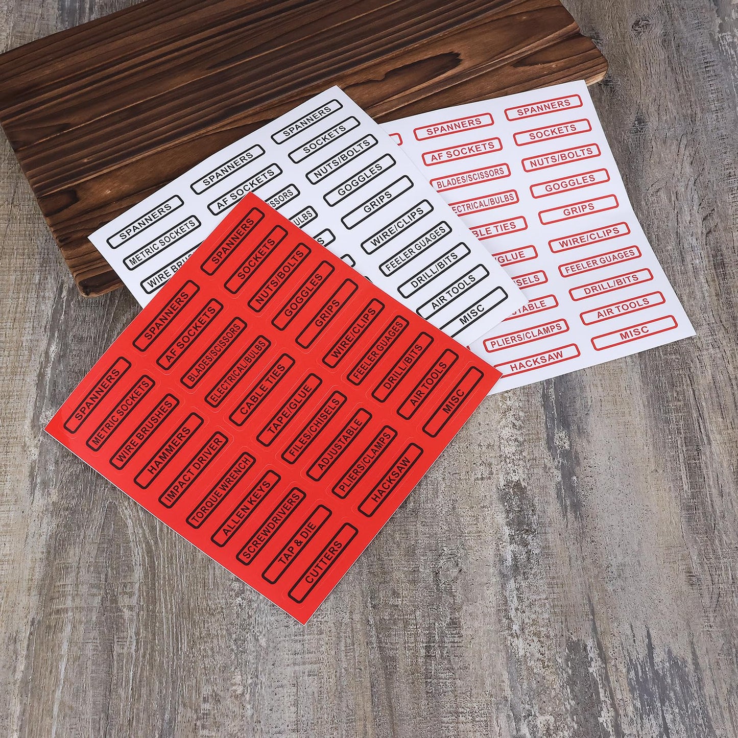 3pcs Toolbox Labels Stickers Tool Box Labels Vinyl Self-Adhesive Stickers for Toolboxes Filing Cabinets Whiteboards Three Colors