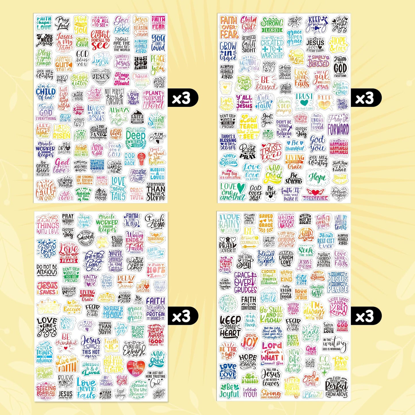 Bible Verse Stickers Inspirational Clear Bible Stickers for Crafts Christian Religious Faith Labels for Water Bottle Scrapbooking Calendar Diary Planner Inspirational Prayer Board Stickers