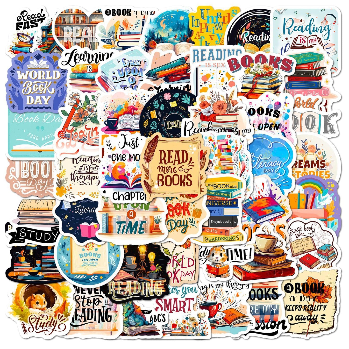 Read Across America Day Stickers Lable Stickers Self-Adhesive & Waterproof Stickers Reading Day Stickers for Students Classroom Seals Labels Decals Gifts Wrapping Decoration