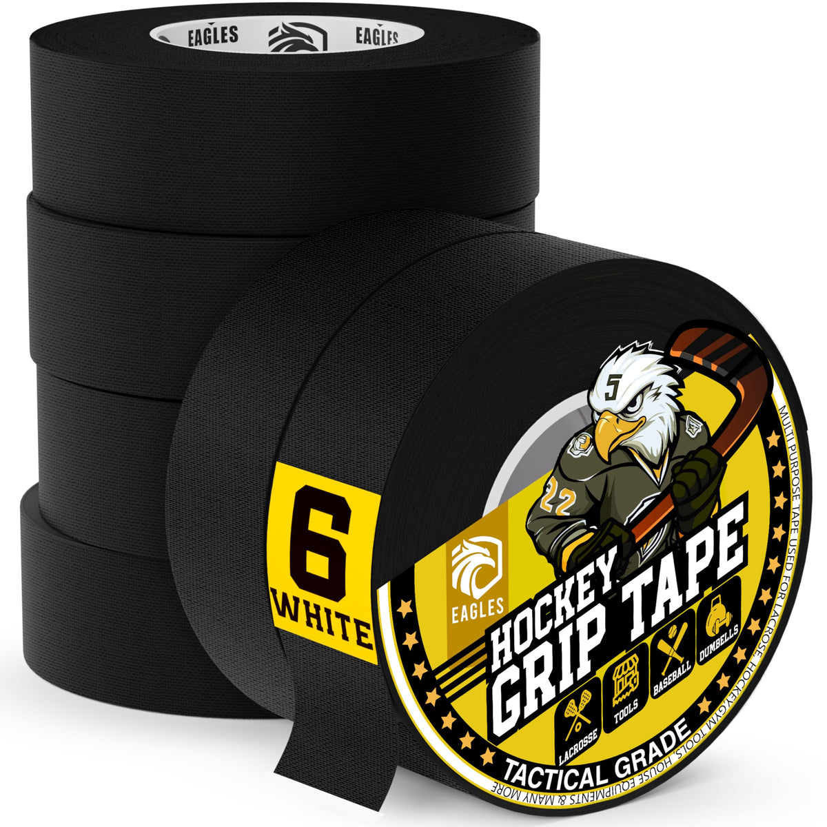 EAGLES 12 Pack Black Ice Hockey Tape Lacrosse Tape