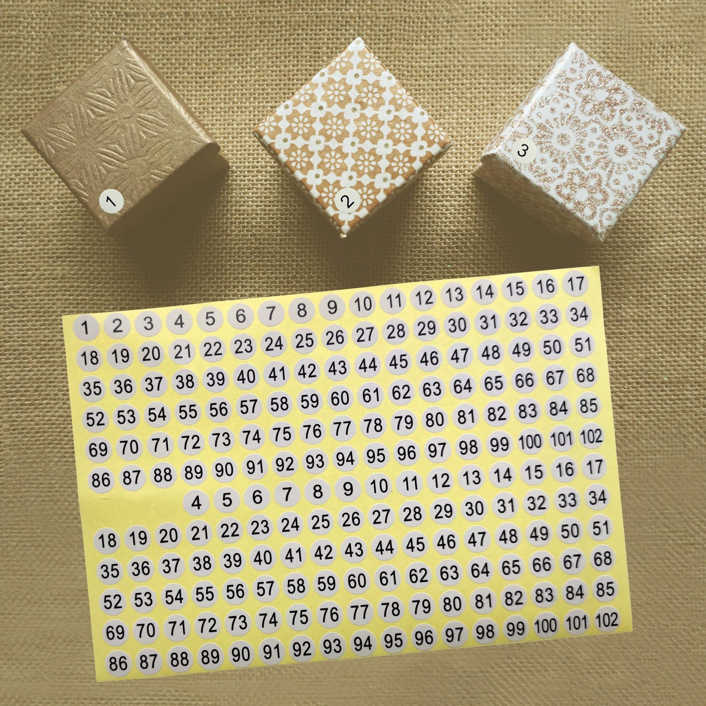 1-102 Round Number Stickers - 30 Sets of 3060 Self-Adhesive Labels: Small Number Stickers & Signs