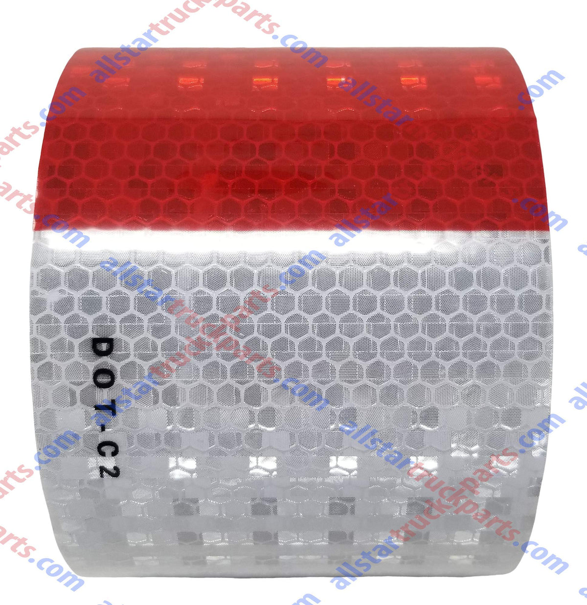 All Star Truck Parts Conspicuity Tape DOT-C2 Approved Reflective Truck Trailer Red White (3 in x 12 FT) 3 IN x 12 FT