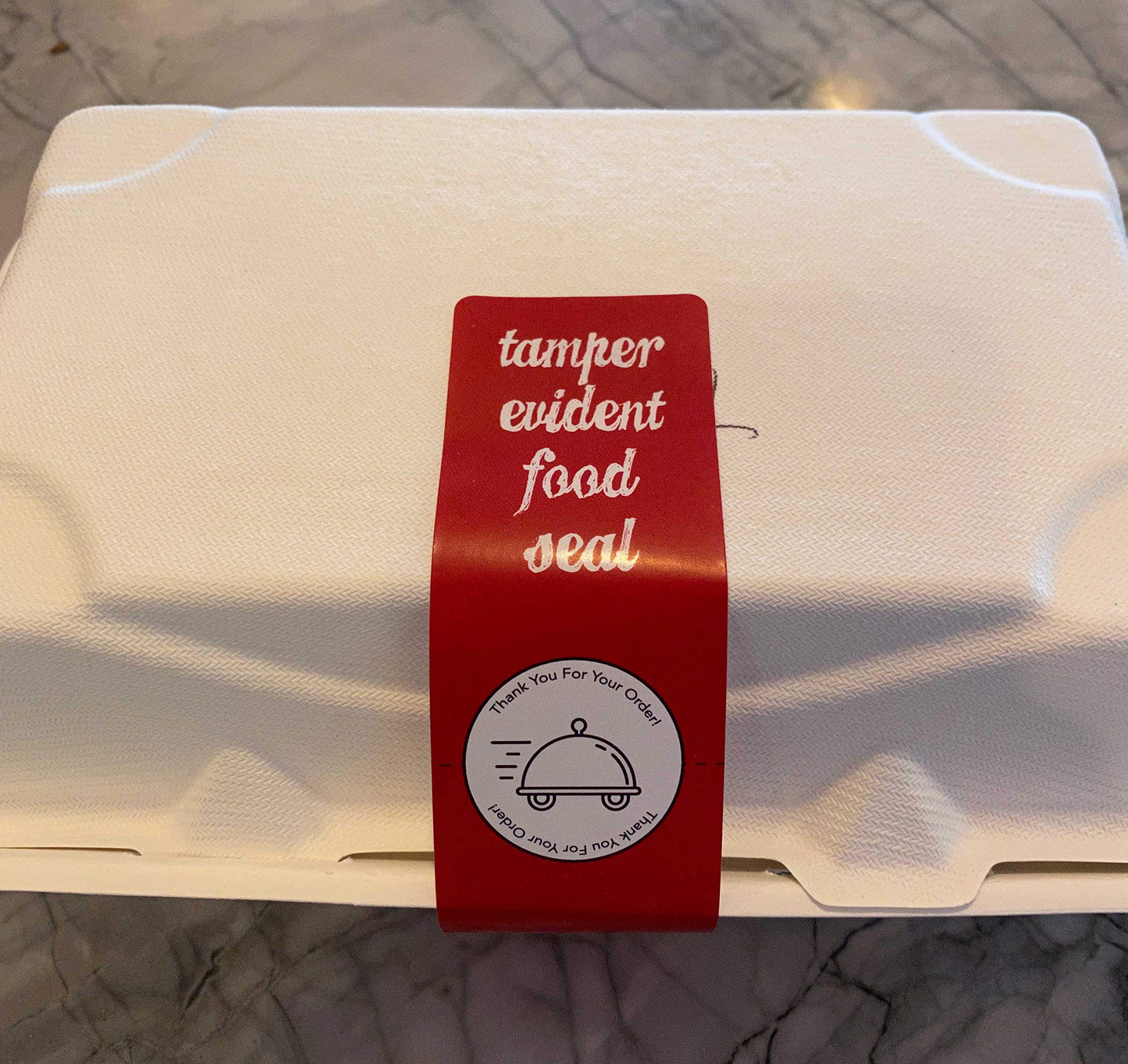 500 Red Tamper-Evident Food Seal Stickers, Labels for Food Containers 1.5 x 6 Inches, Writable Tamper Proof Stickers, Tamper Evident Tape - Ideal for Secure Food Delivery 500