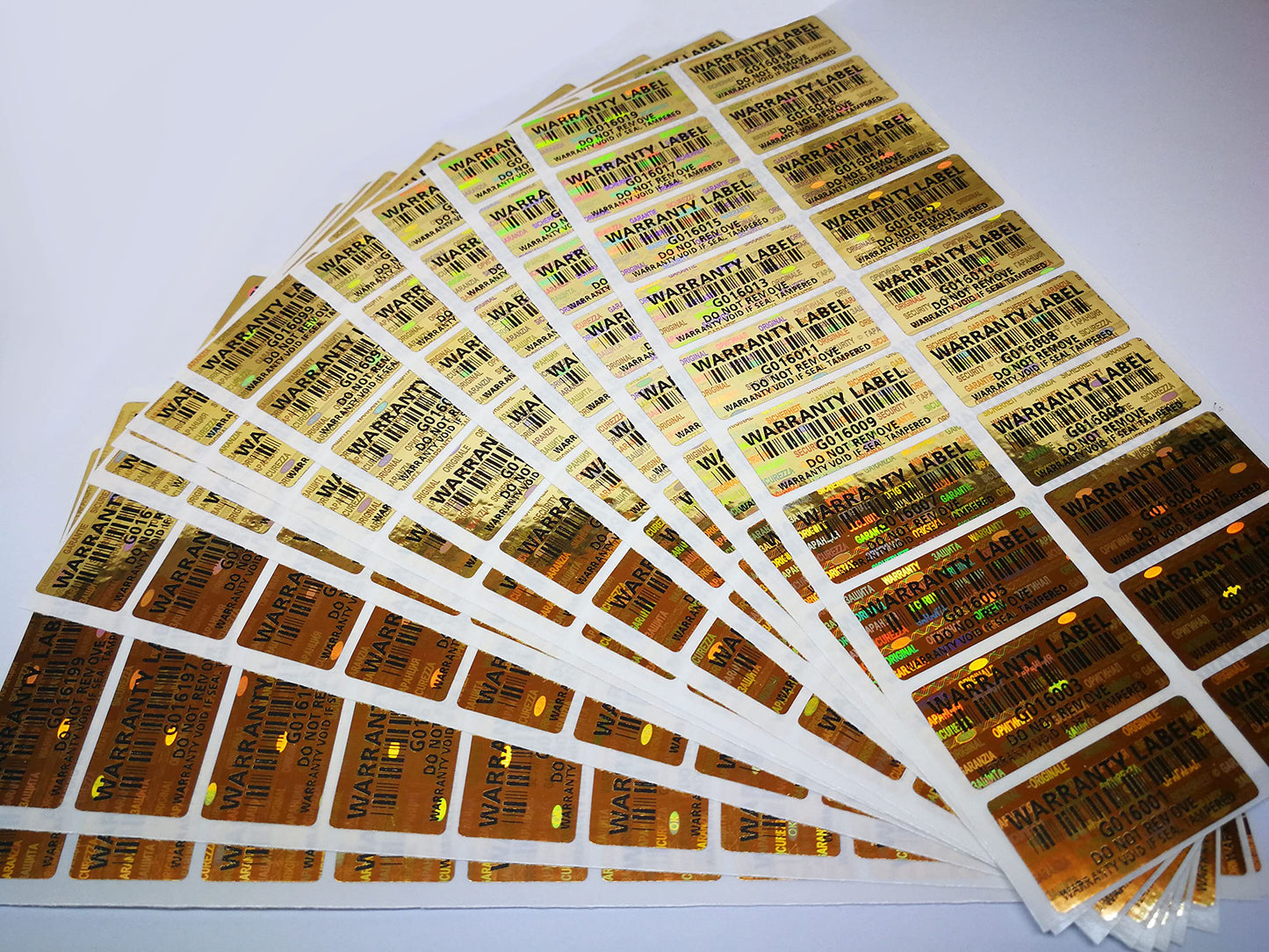 250 pcs Gold Security Seal 1.26 x 0.59 Inch, Void Hologram Stickers, Warranty Tamper evident Holographic Labels