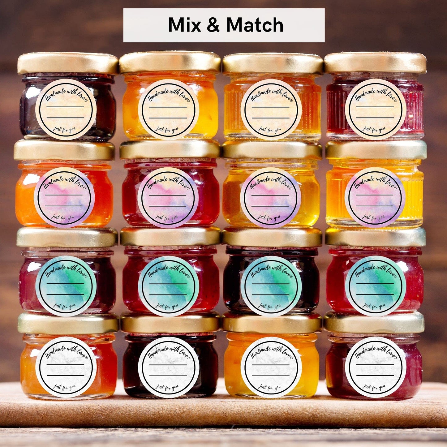 Mobiusea Creation Handmade with Love Labels Roll | 2 inch Round Cut | 500 Labels for Homemade Goods, Handmade Stickers, Small Business Supplies, Soap Candle Canning Supplies