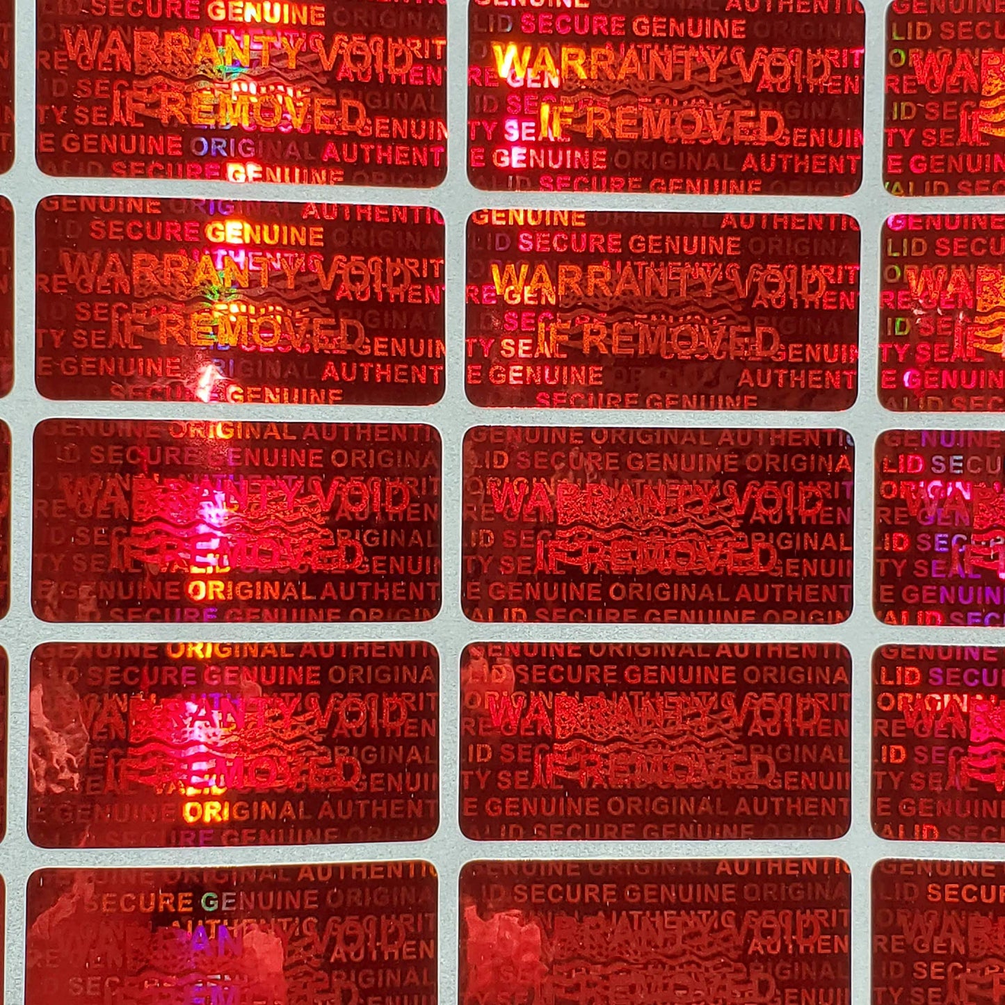 1000 Hologram Seal Tamper Evident Security Labels Stickers with size of 15 mm x 30 mm- (Red)