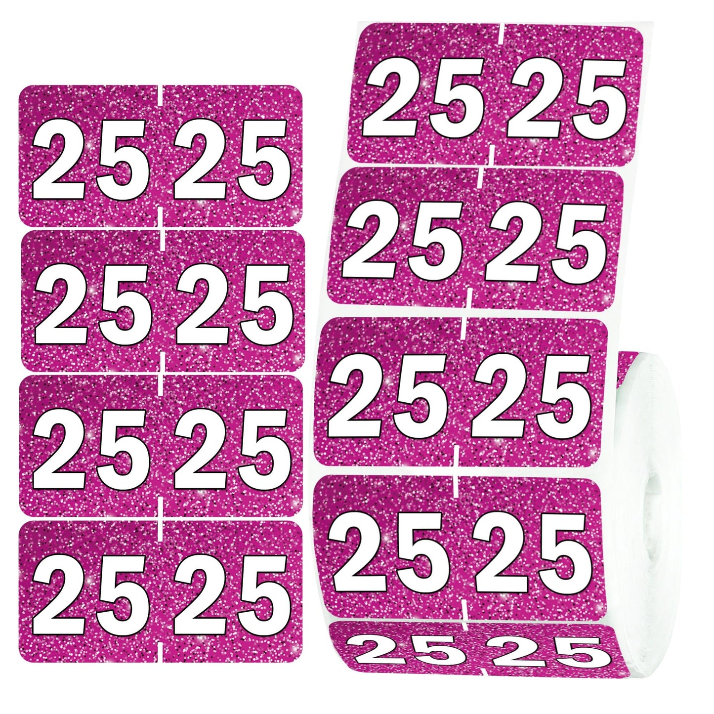 2025 Year Stickers Color Coding 3/4" x 1 1/2" File Folder 25 Year Label Coded Colored Year Stickers for End Tab File Folder Organization Office Supplies 500 Pcs (Pink) Pink