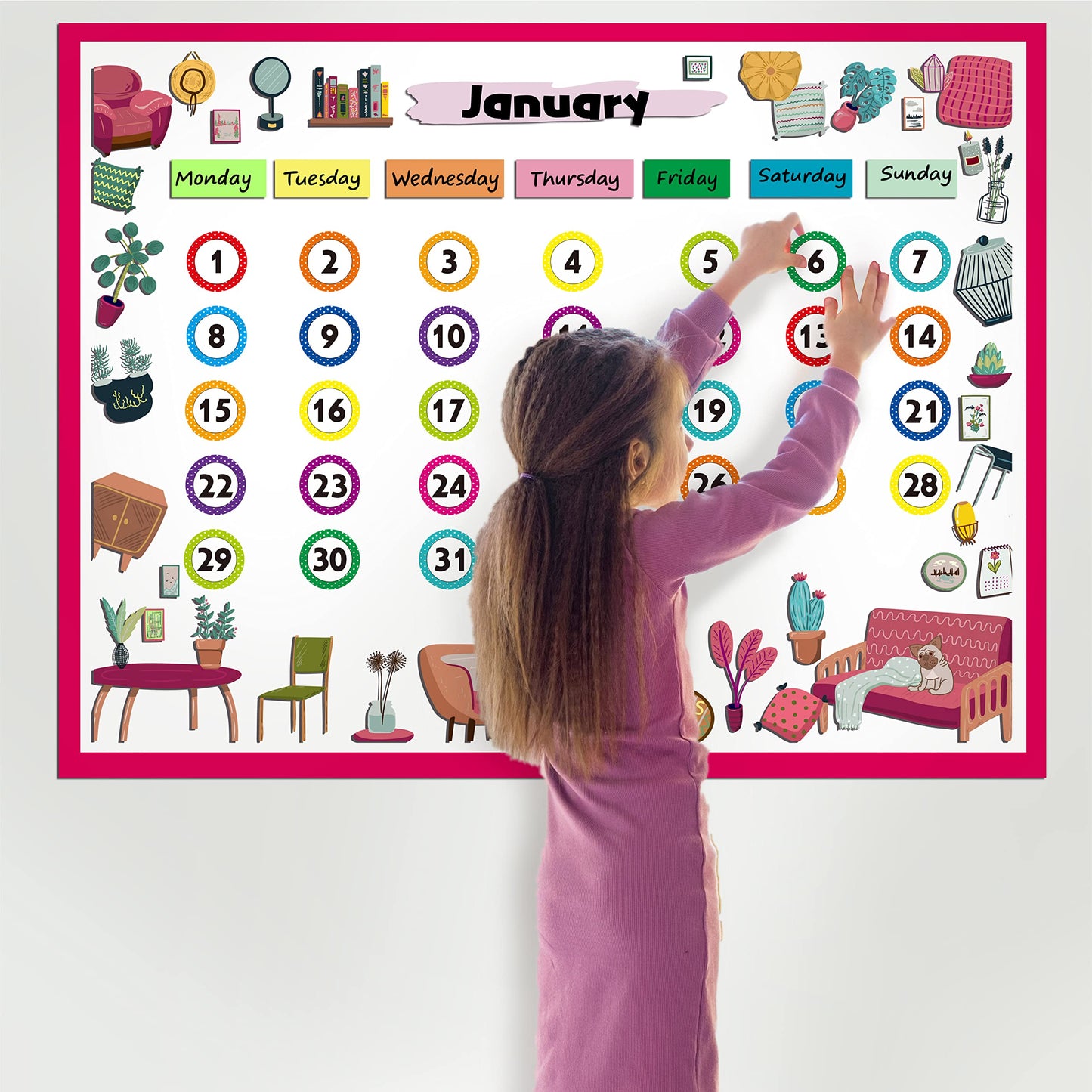 144 Large Round Number Stickers, 12 Sheets Consecutive Polka Dot Number 1-36 Label Self-Adhesive Number Stickers Erasable with PET Film for Indoor, Outdoor Office, Classroom, Storage, Boxes (3” Each)