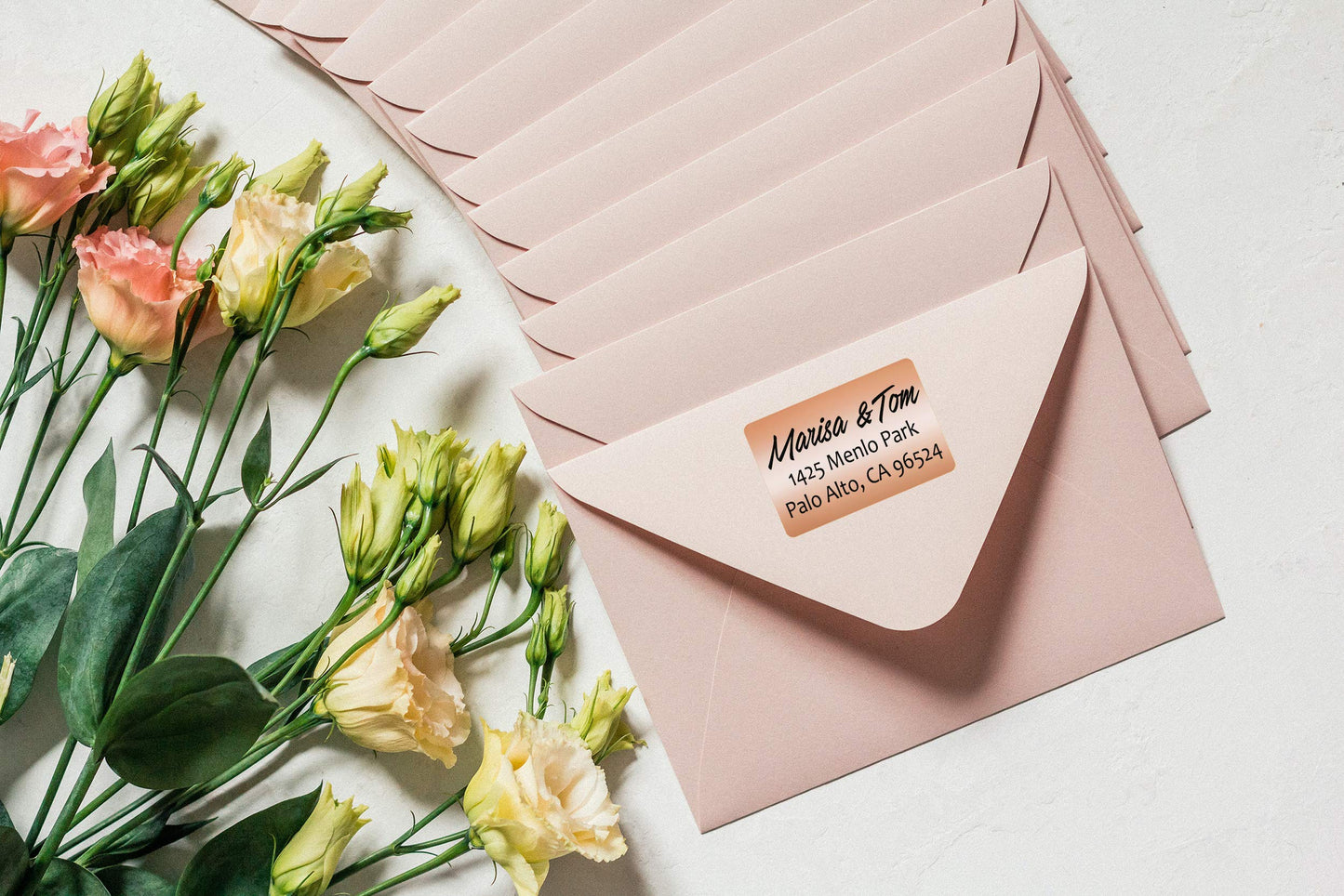 Royal Green Metallic Sticker Labels - Rectangular Label Stickers, Name Labels for Party and Events, Labels for Storage Bins, File Folder Labels, 3x2 inches, 60 Pack (Rose Gold) Rose Gold