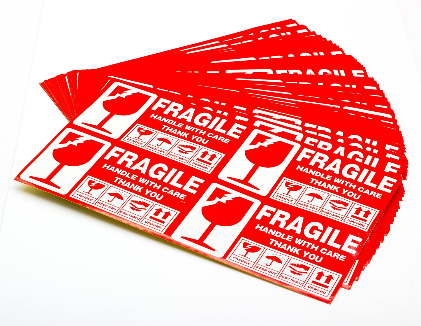 Large (6" X 3½") Shipping Labels 300 pcs, Fragile Handle with Care Warning Stickers, Keep Dry Upward Do Not Trample STK-01 300pcs