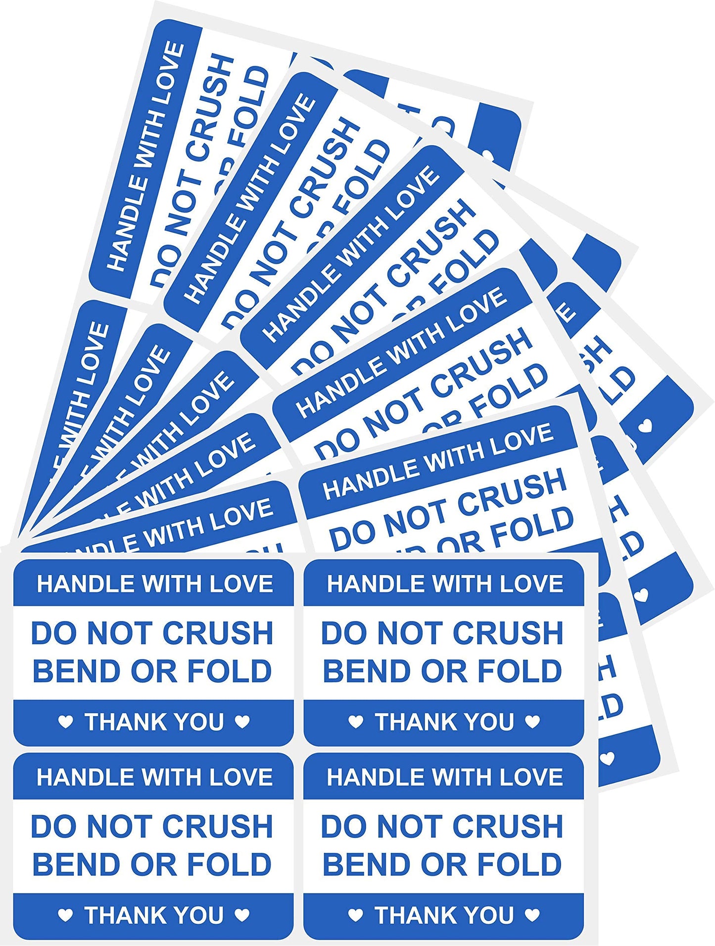 2"x3" 200 PCS Blue Do Not Crush Bend or Fold Handle with Love Labels Stickers Shipping Mailing Cartons Envelops Adhesive Labels
