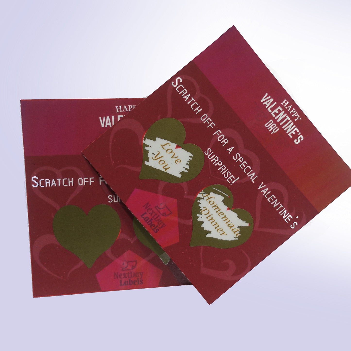 (1-1/4 Heart Shape Gold - 500) Scratch Off Labels Stickers, Designed to Create Your own Scratch-Off Cards, Raffles, Promotions, Wedding, Fun, Games etc. 1-1/4 Heart - Gold